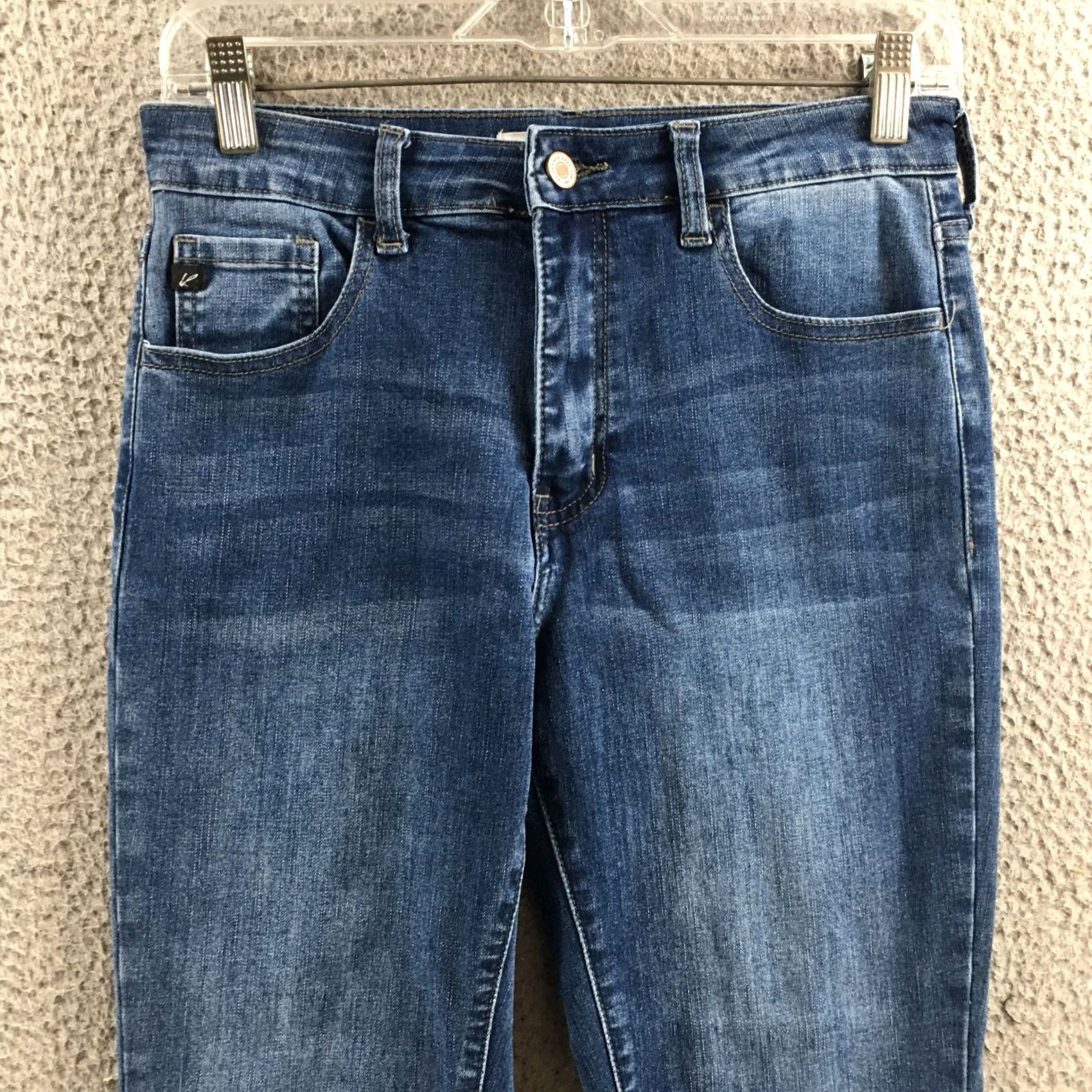 Vintage Kancan Skinny Jeans Womens 27 Blue Denim Mid Rise Zip Fly Pockets Jeans 28 Inseam Size 27" / US 4 / IT 40 - 2 Thumbnail