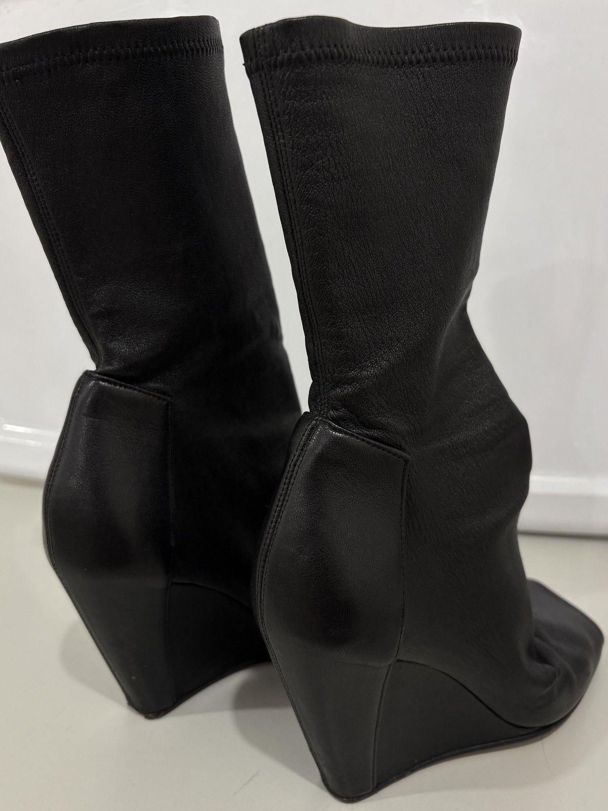 Rick Owens Rick Owens Black Open Toe Sock Wedge Boots Size US 7 / IT 37 - 5 Thumbnail