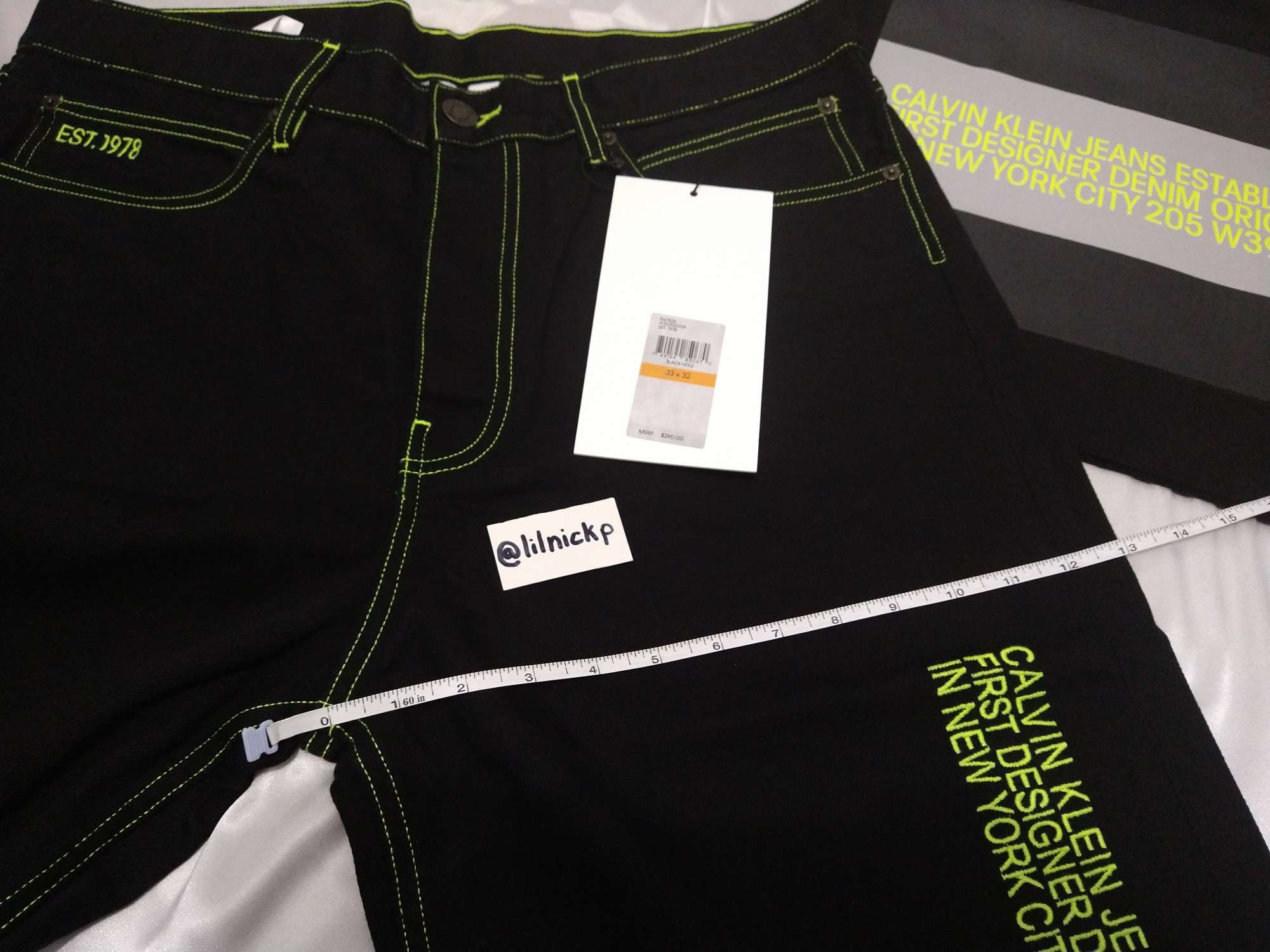 Calvin Klein 205W39NYC EST. 1978 Baggy Black Hole Jeans Size US 33 - 9 Thumbnail