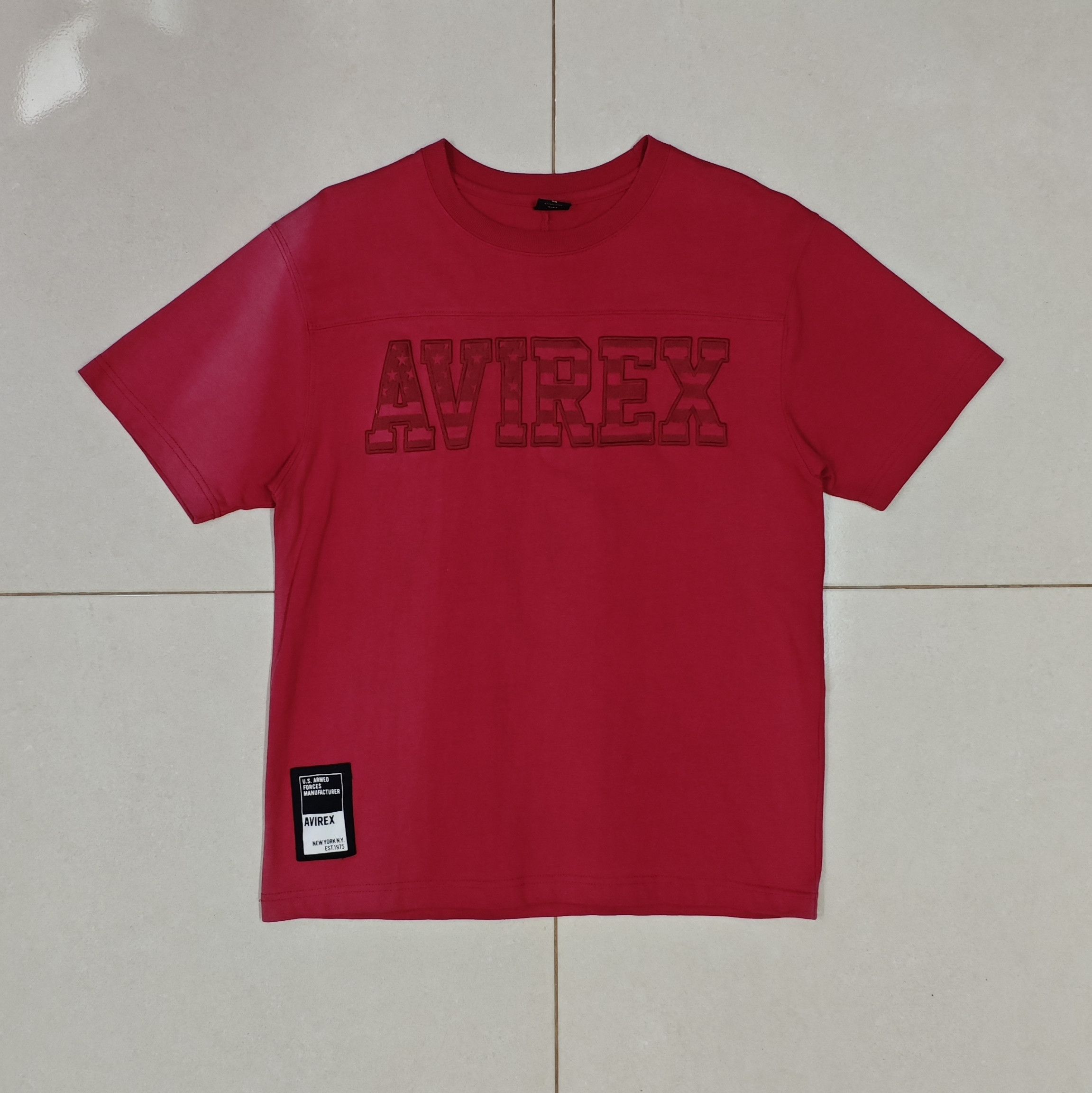 Avirex 90s AVIREX Embroidered Big Logo Red M Tee Size US M / EU 48-50 / 2 - 4 Thumbnail
