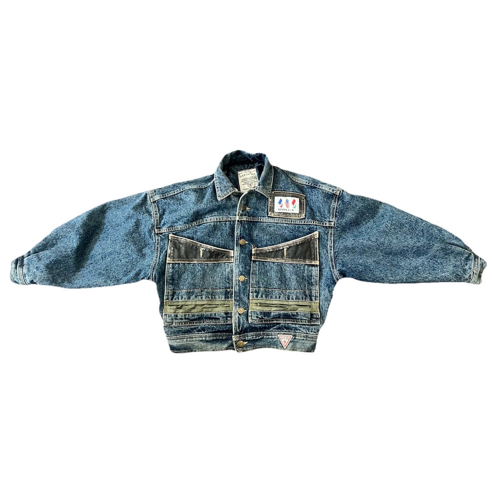 Guess Vintage 1980’s Guess Military Flight Denim Size Small Jacket Size US S / EU 44-46 / 1 - 1 Thumbnail