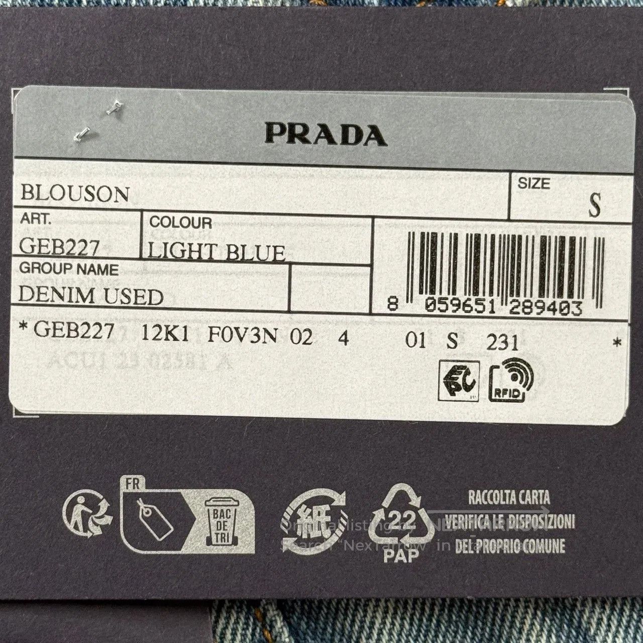 Prada Prada 2023 Blue Denim Jacket. Size US S / EU 44-46 / 1 - 6 Thumbnail