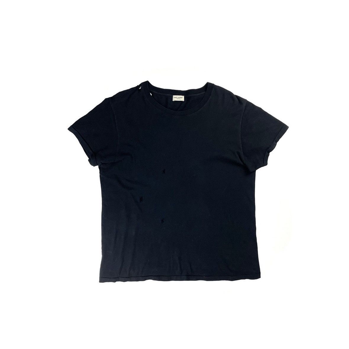 Saint Laurent Paris SAINT LAURENT PARIS SS16 BLACK THRASHED T-SHIRT Size US XL / EU 56 / 4 - 1 Thumbnail
