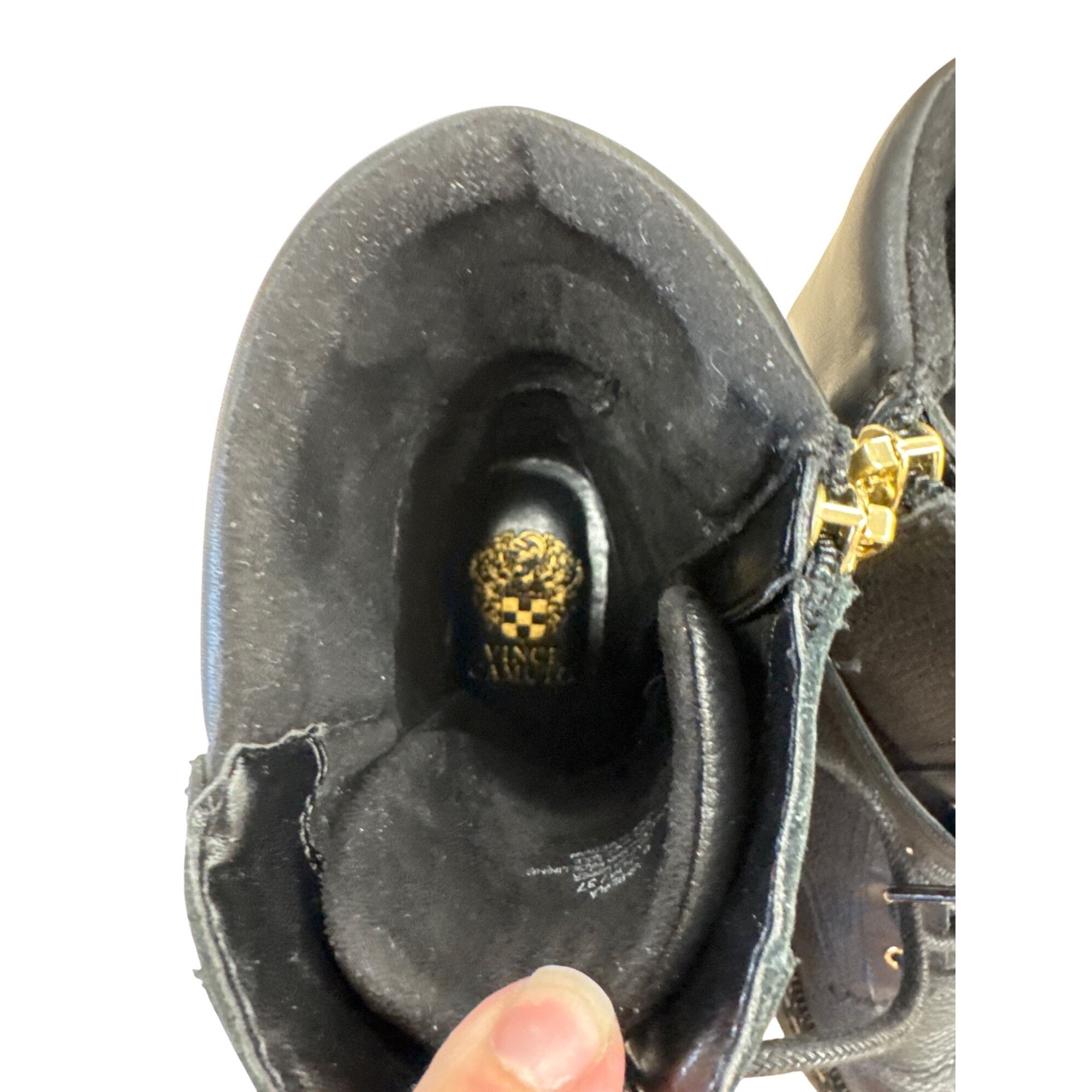 Vince Camuto Vince Camuto Womens Black Leather Combat Boots 6.5M SKU 7185 Size US 6.5 / IT 36.5 - 10 Thumbnail