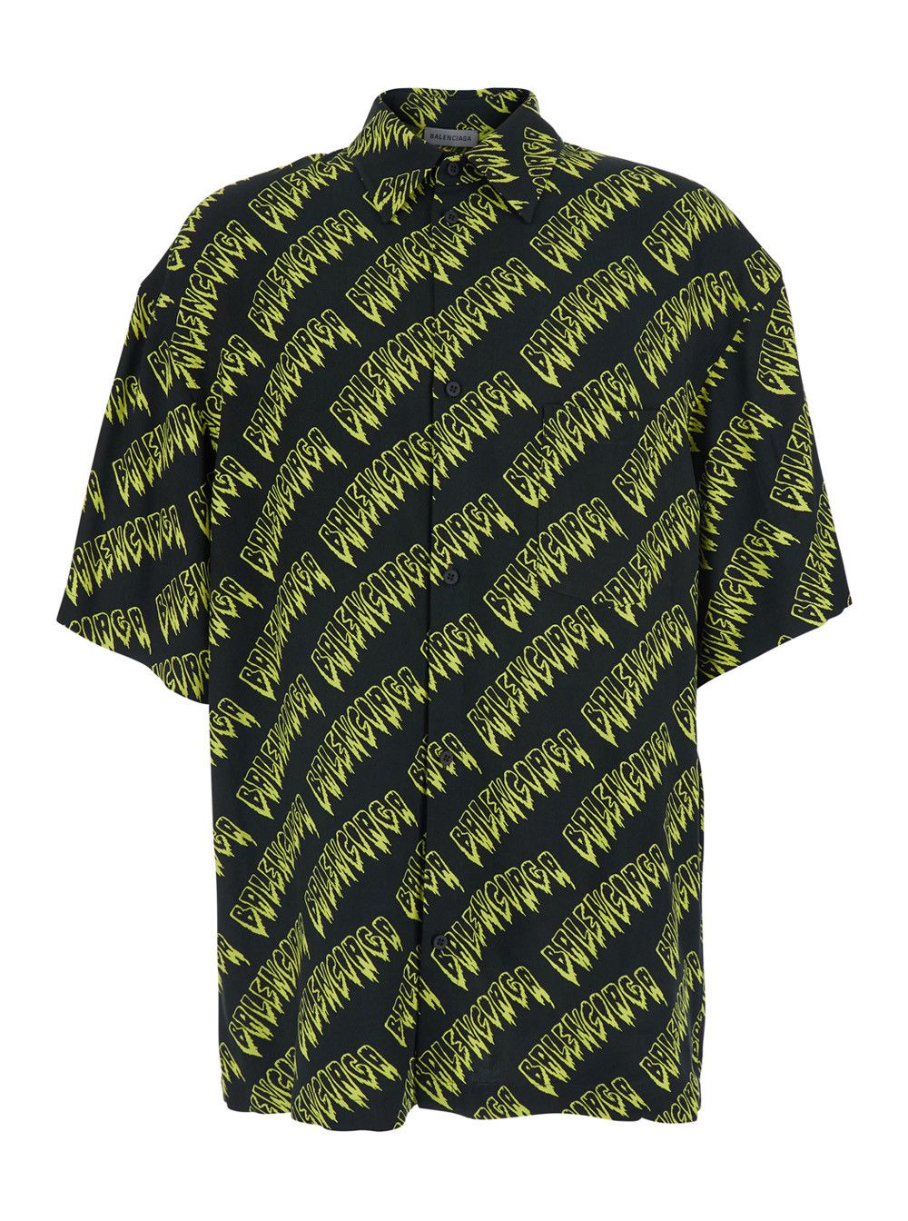 Balenciaga 'Creeper' multicolor Shirt with classic collar and all-over logo motif in viscose for men Size US L / EU 52-54 / 3 - 1 Thumbnail