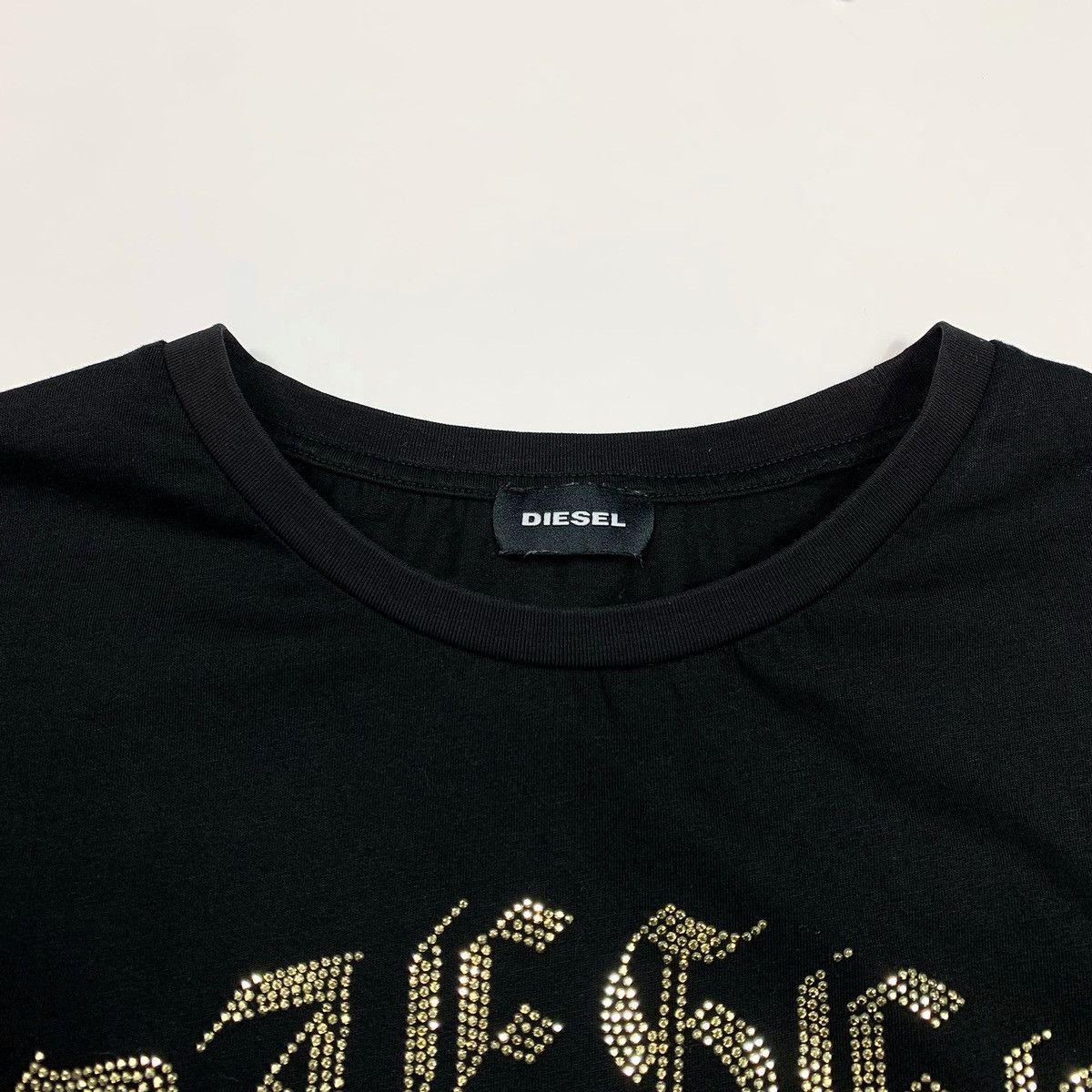 Diesel Diesel T-shirt Long Sleeve Gothic Logo Black Size S / US 4 / IT 40 - 2 Thumbnail