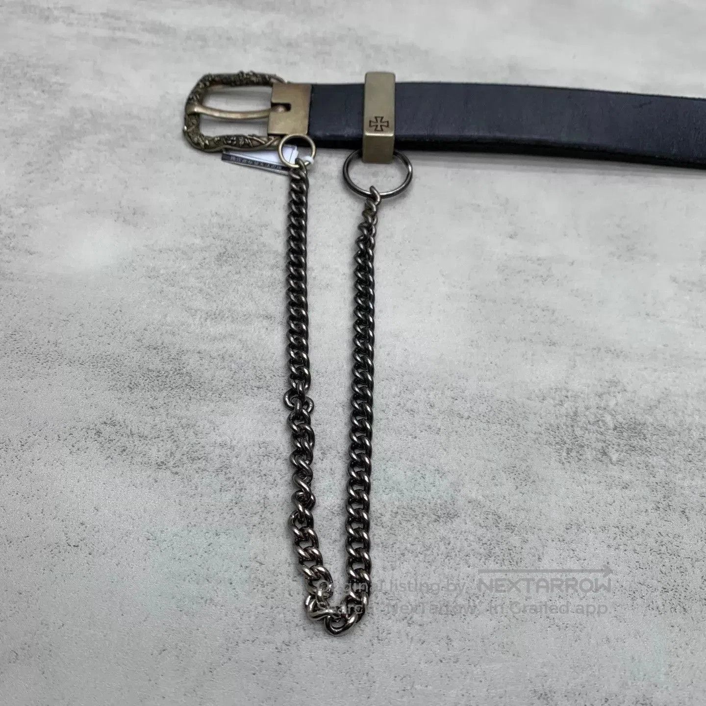 Enfants Riches Deprimes Black Leather Belt with Decorative Buckle and Chain. Size ONE SIZE - 6 Thumbnail
