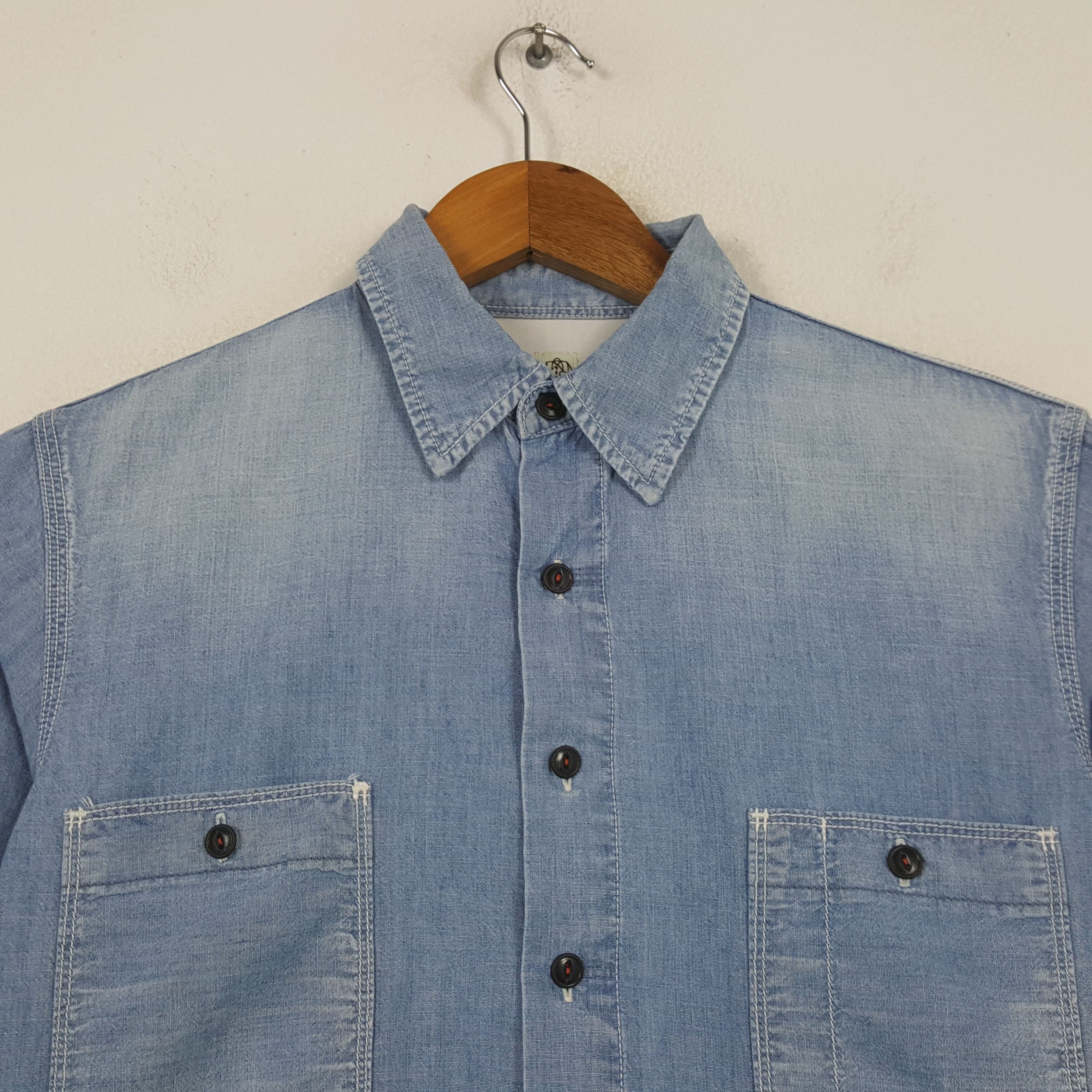 Japanese Brand × Vintage Vintage KATO Japanese Brand Denim Polos Shirt 31 Size US M / EU 48-50 / 2 - 2 Thumbnail