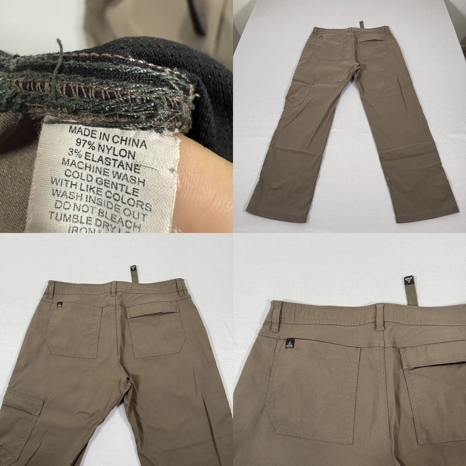 Prana prAna Pants Mens 34x30 Brown Stretch Zion Belted Cargo Lightweight Nylon Hike Size US 34 / EU 50 - 9 Thumbnail