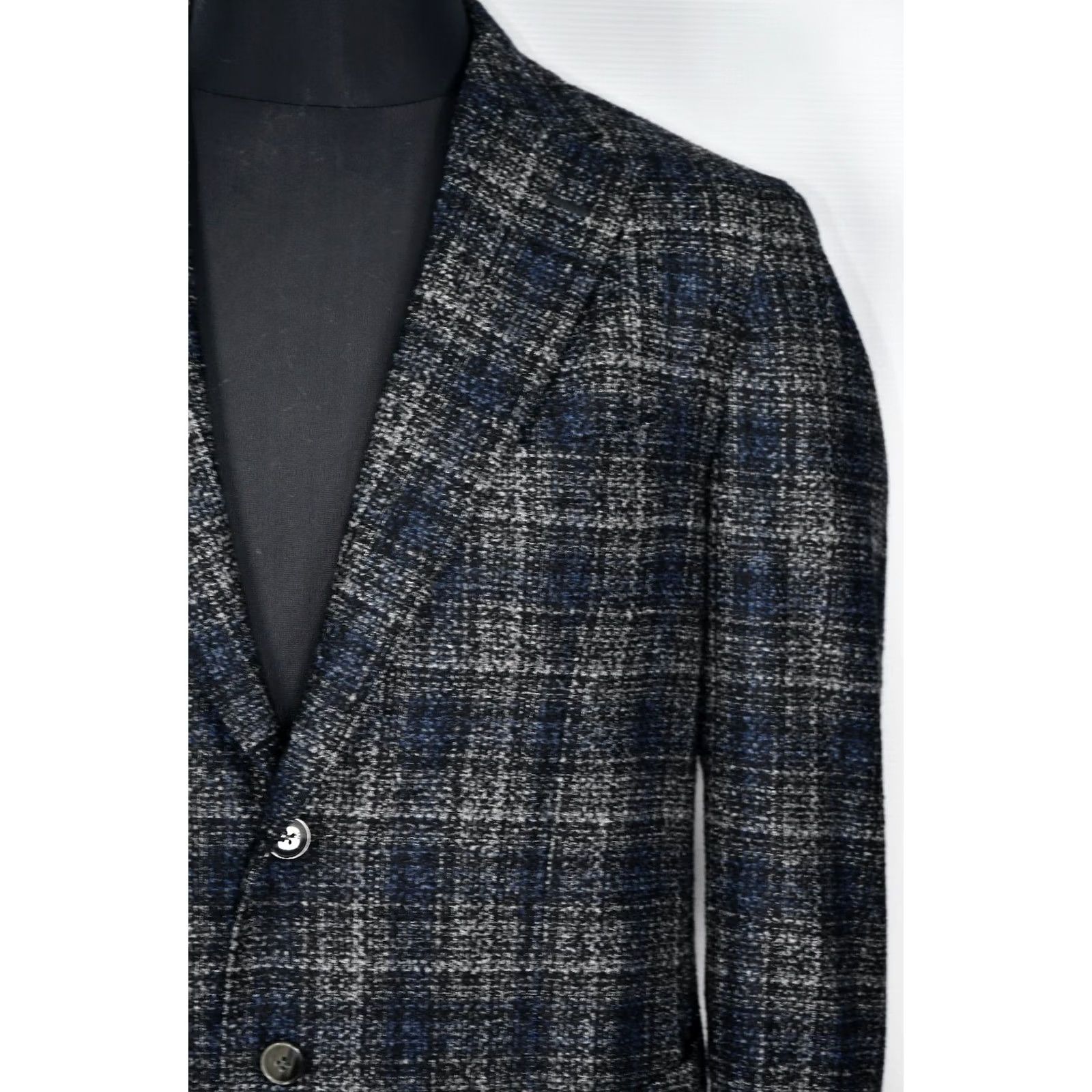 L.B.M. 1911 L.B.M 1911 Blazer Shirt Men 52 Blue Check Wool Limited Edition Tailored Modern Classic Suit Jacket Size 52R - 4 Thumbnail