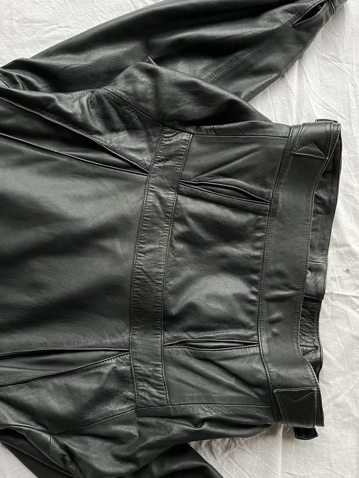 Japanese Brand Vintage Black Leather Batwing Jacket 90s Statement Size US M / EU 48-50 / 2 - 10 Thumbnail