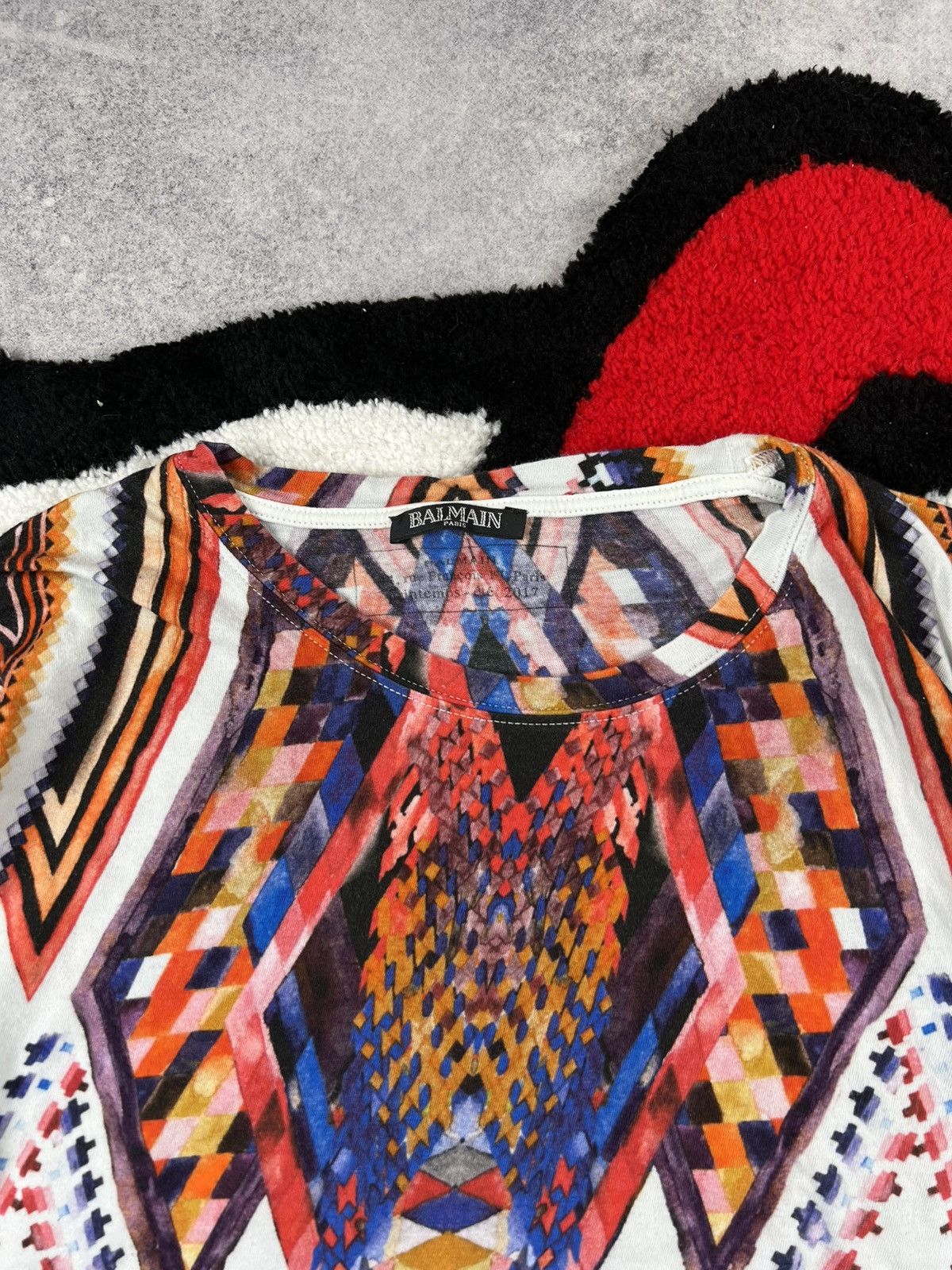 Balmain Balmain Vintage Multicoloured Rare Print Y2K Tee Shirt Size US M / EU 48-50 / 2 - 5 Thumbnail