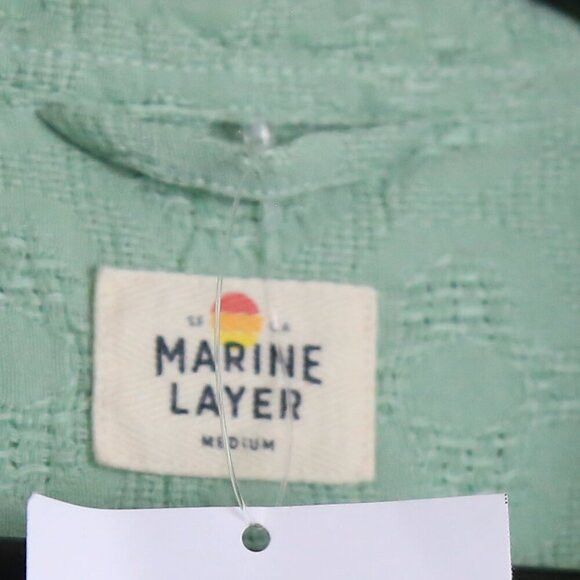 Marine Layer Marine Layer Theo Short Sleeve Textured Light Green Shirt Size US M / EU 48-50 / 2 - 3 Thumbnail