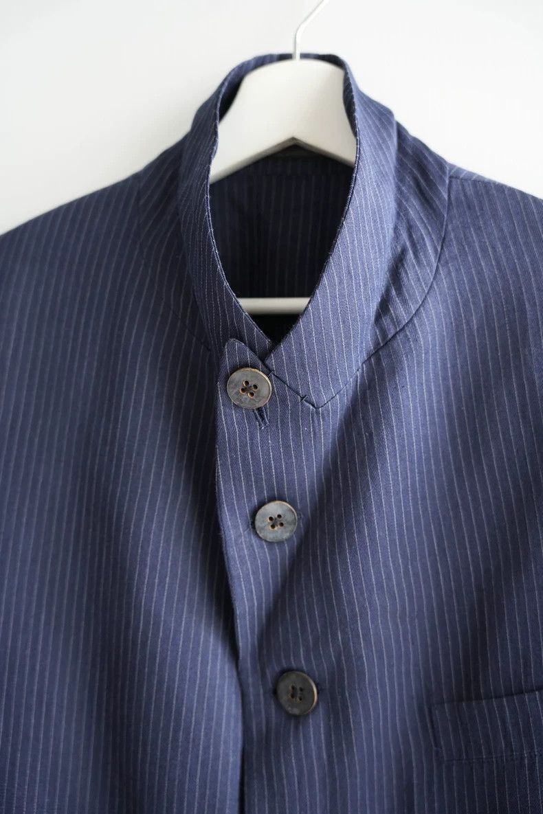 Yohji Yamamoto Yohji Yamamoto Yohji Yamamoto Striped Linen Suit Jacket Size US M / EU 48-50 / 2 - 4 Thumbnail