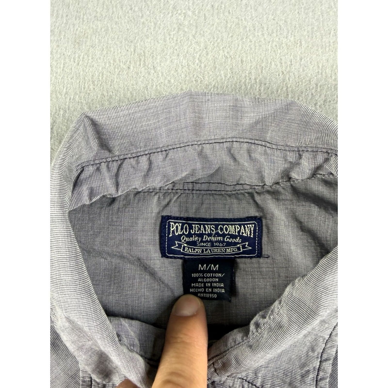 Polo Ralph Lauren VINTAGE Polo Jeans Company Pearl Snap Shirt Men’s Medium Gray Button Up Western Shirt Mens M Gray Western Button-Up Long Sleeve Size US M / EU 48-50 / 2 - 3 Thumbnail
