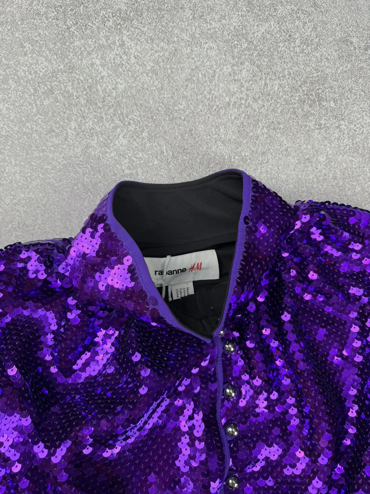 Paco Rabanne Paco Rabanne H&M Purple Sequin Crop Top Size M Size M / US 6-8 / IT 42-44 - 6 Thumbnail
