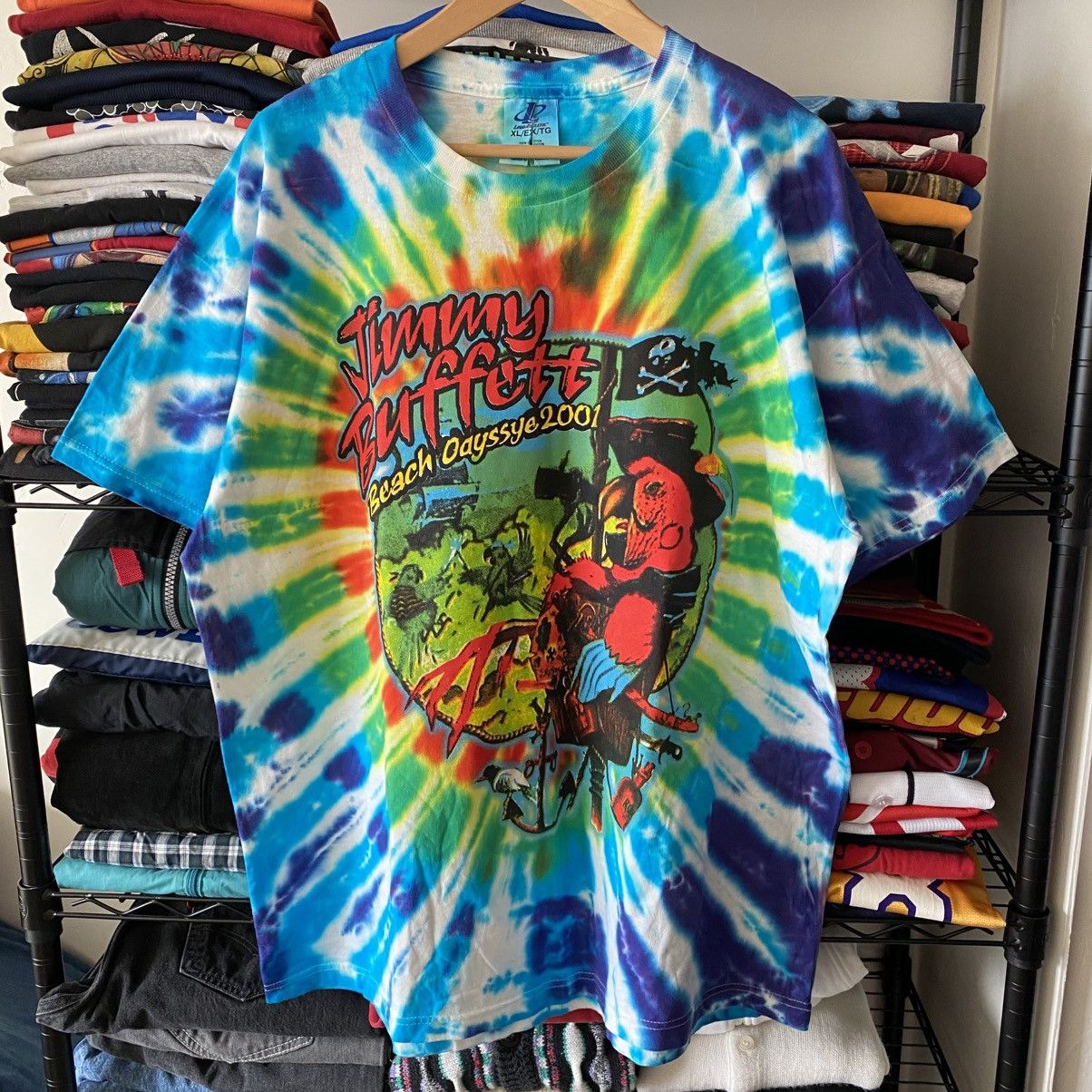 Logo Athletic Vintage Jimmy Buffett Tie Dye T-Shirt A Beach Odyssey 2001 Size US XL / EU 56 / 4 - 1 Thumbnail