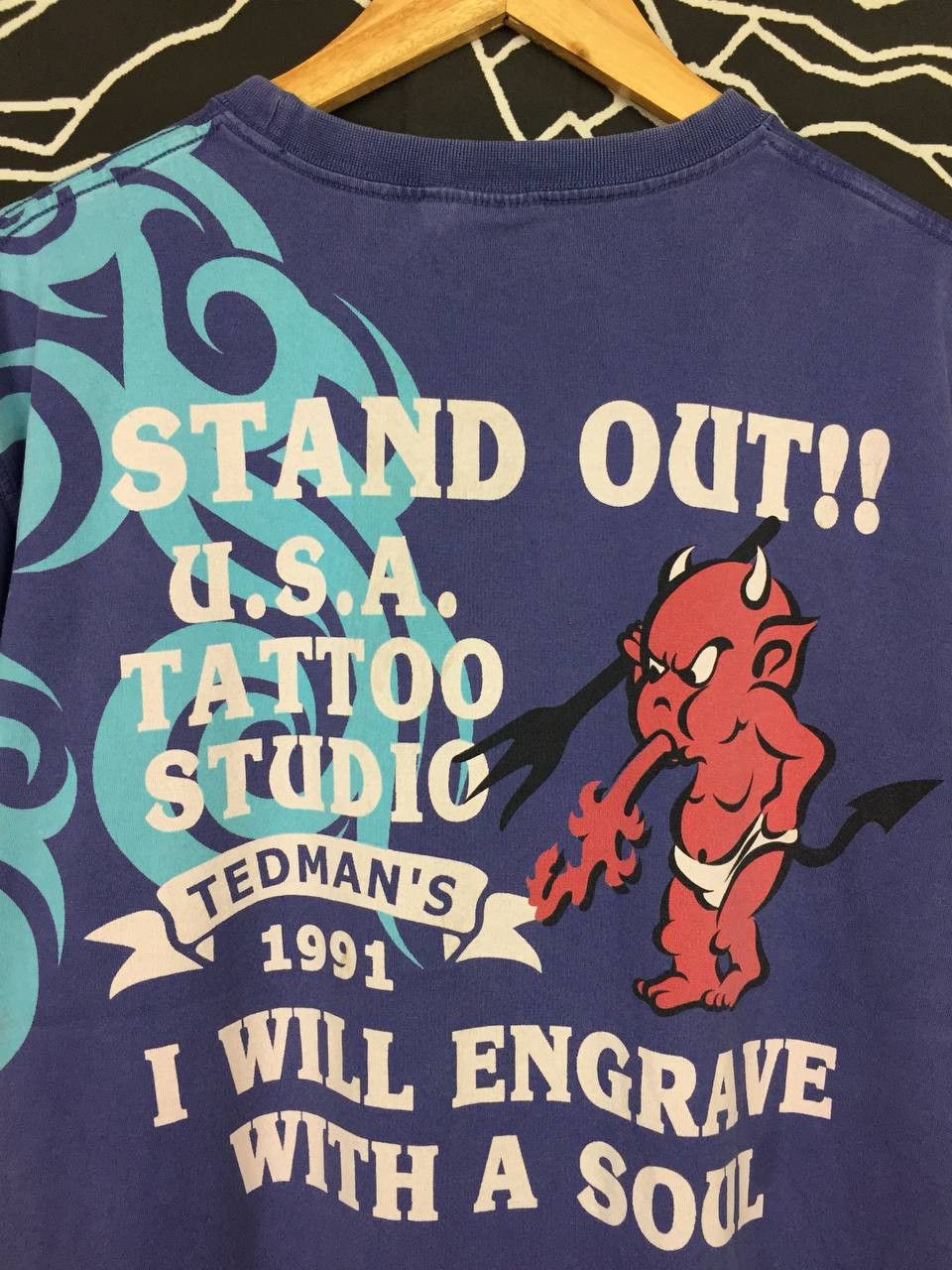 Japanese Brand Ted Company Devil's Equipment I Will Engrave With Soul Tee Size US L / EU 52-54 / 3 - 3 Thumbnail