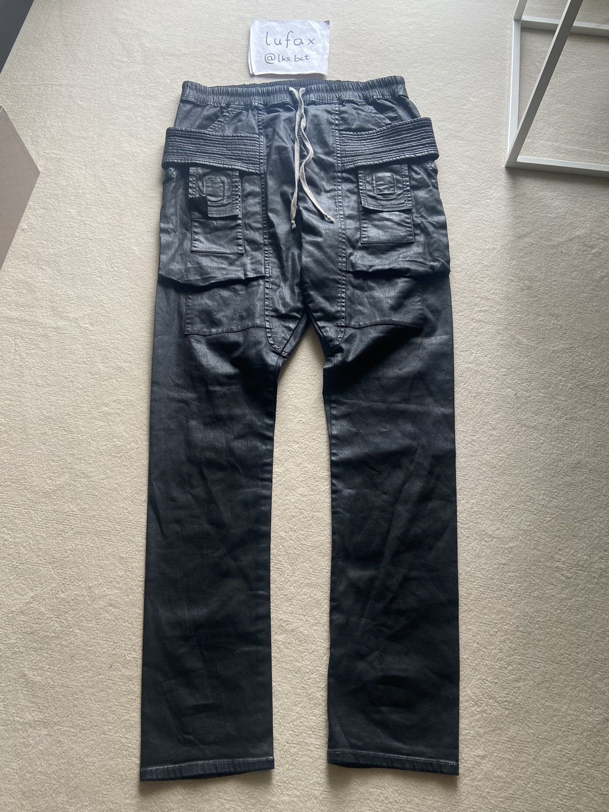 Rick Owens × Rick Owens Drkshdw * RARE * SBW HEAVY WAXED CREATCH CARGO PANTS SIZE L Size US 34 / EU 50 - 2 Thumbnail