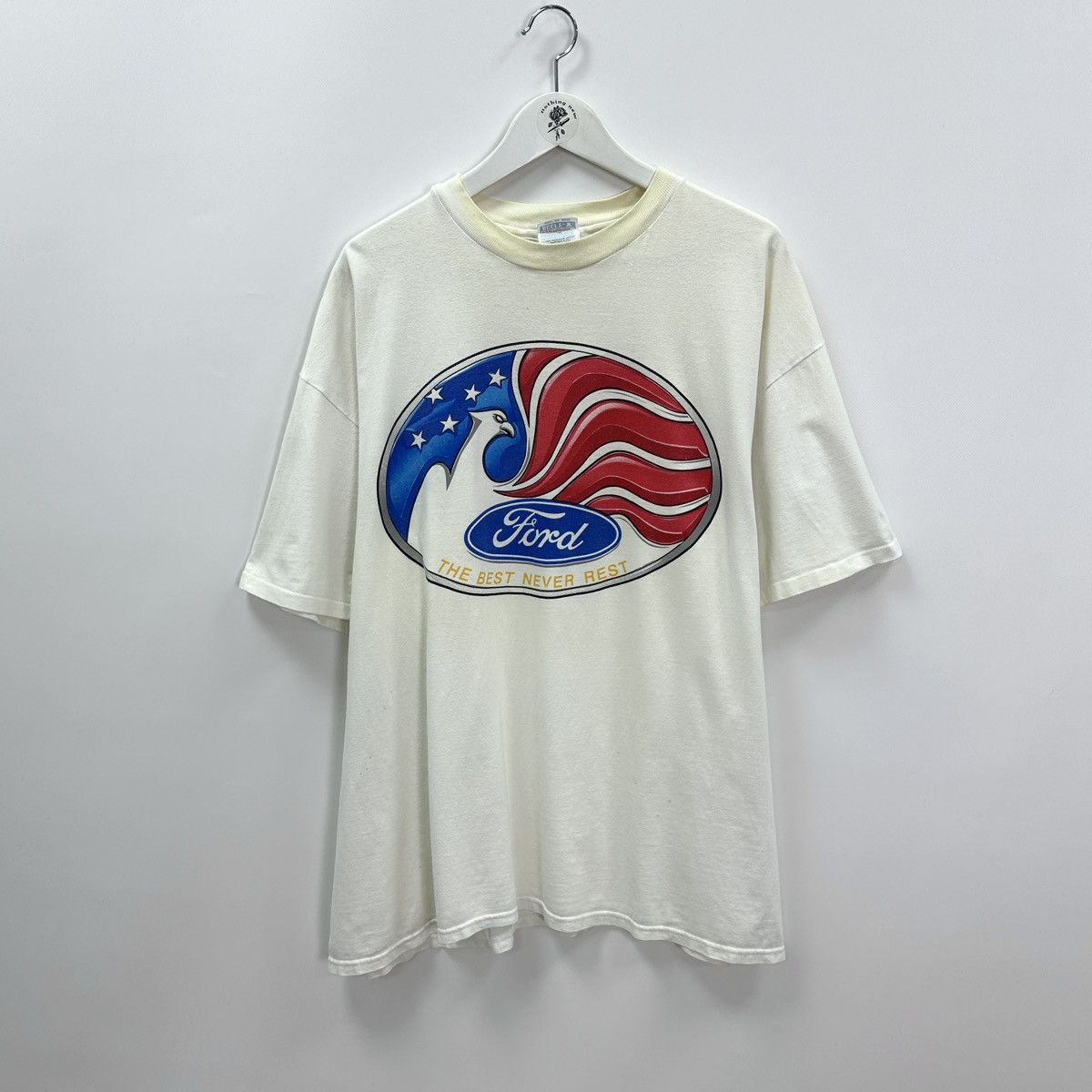 Vintage Vintage 90s Ford Tbe Best Never Rest USA tee car emblem y2k Size US XXL / EU 58 / 5 - 1 Thumbnail