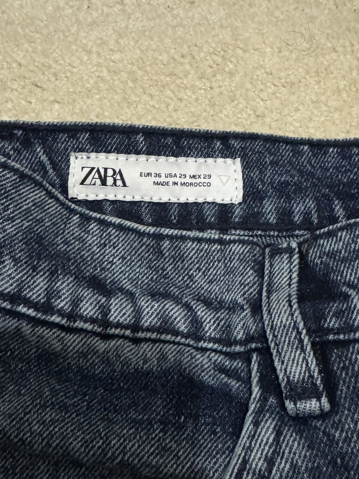 Zara Baggy Cargo Pocket Jeans Size US 29 - 4 Thumbnail