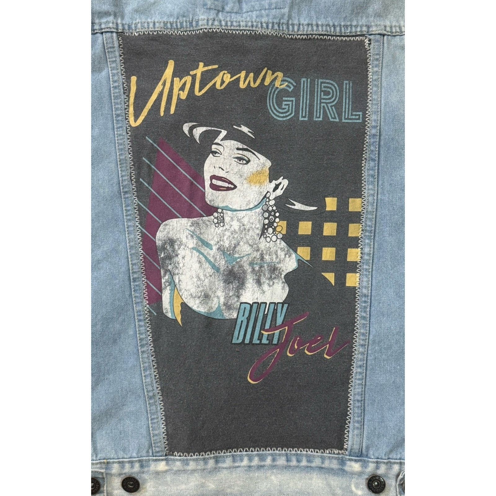 Other BILLY JOEL Uptown Girl Vintage Retro Denim Vest 70s 80s Sz M Size M / US 6-8 / IT 42-44 - 9 Thumbnail