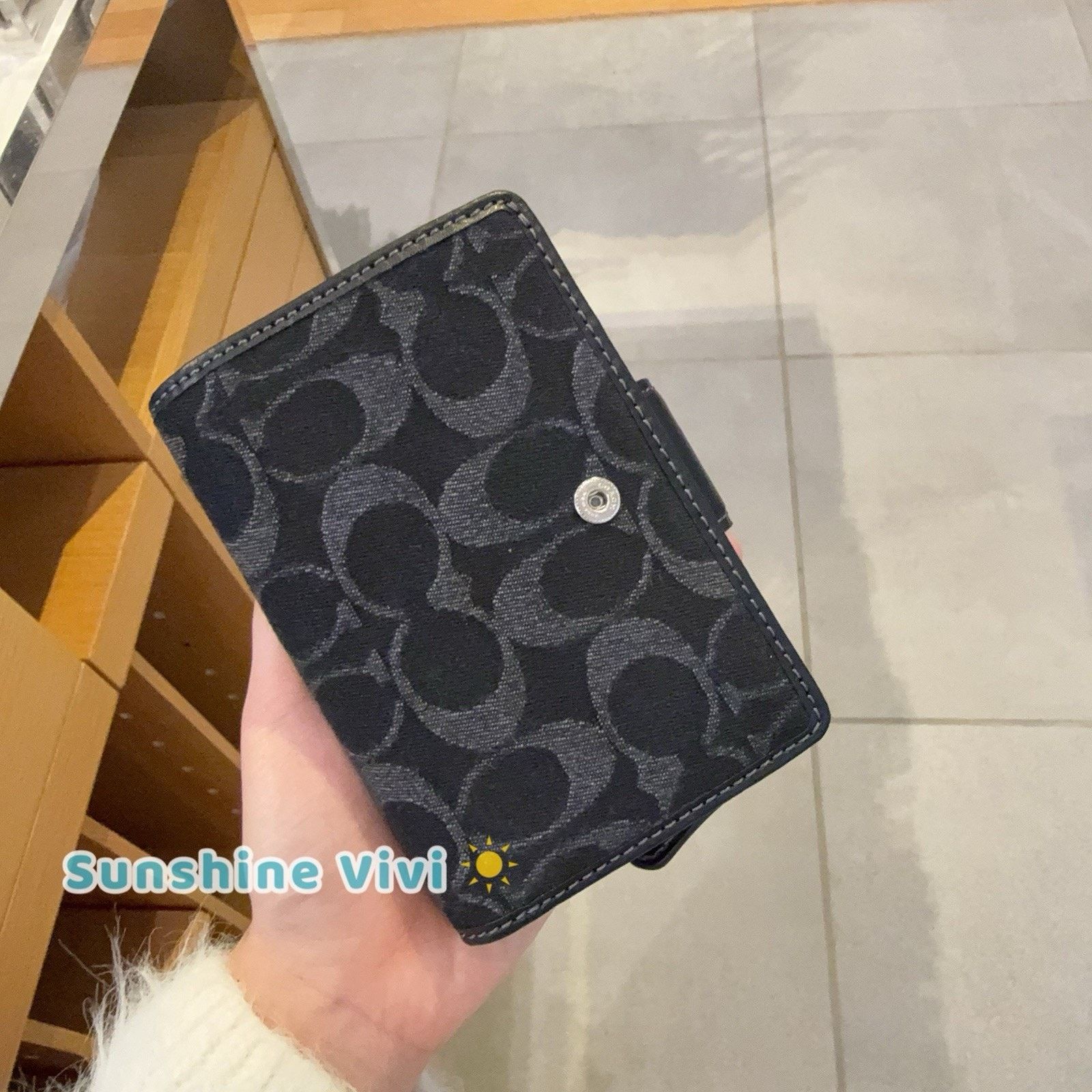 Coach Coach Medium Corner Zip Wallet CDF13 denim/Silver/black Size ONE SIZE - 5 Thumbnail