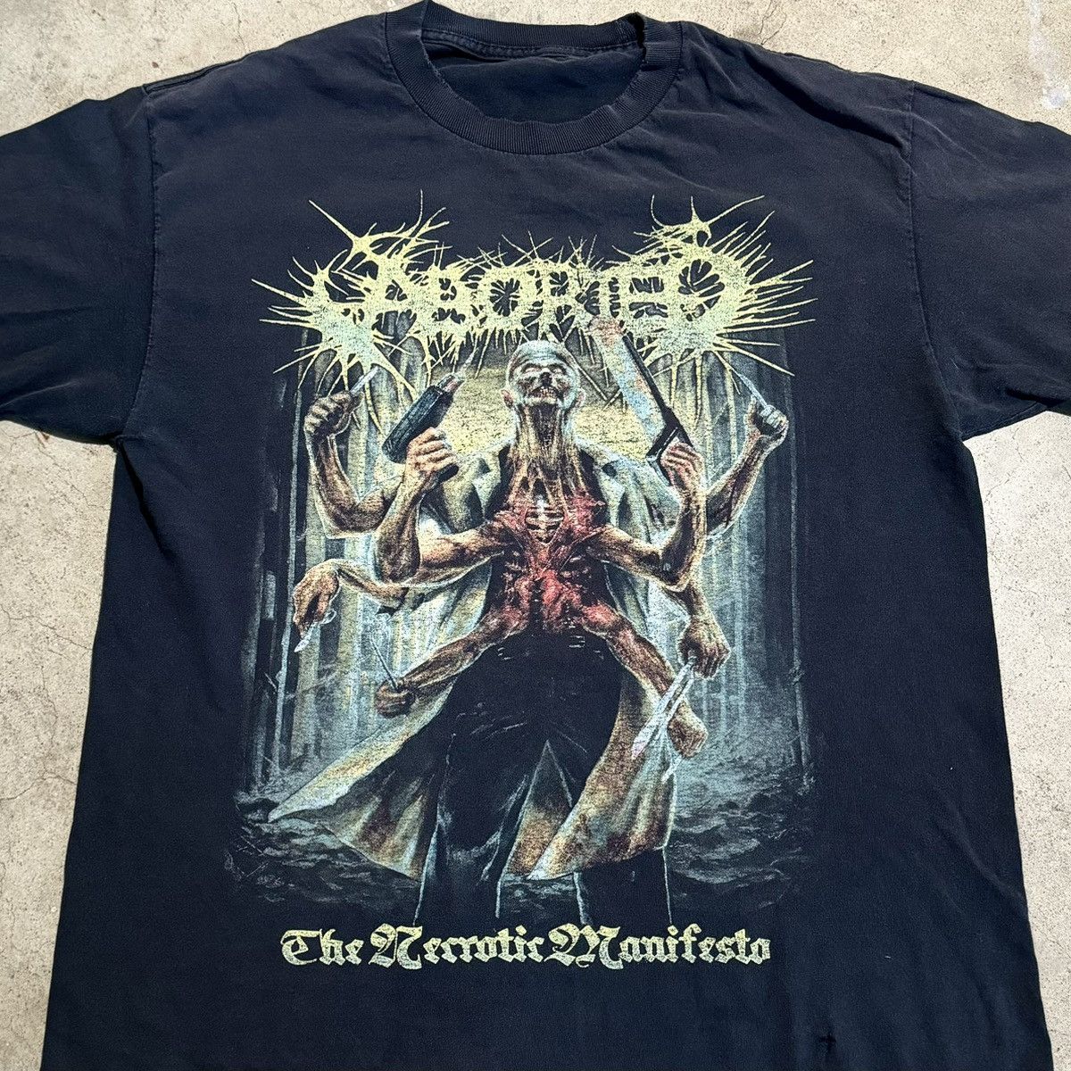 Band Tees × Vintage VINTAGE ABORTED NECROTIC MANIFESTO TEE! Size US L / EU 52-54 / 3 - 3 Thumbnail