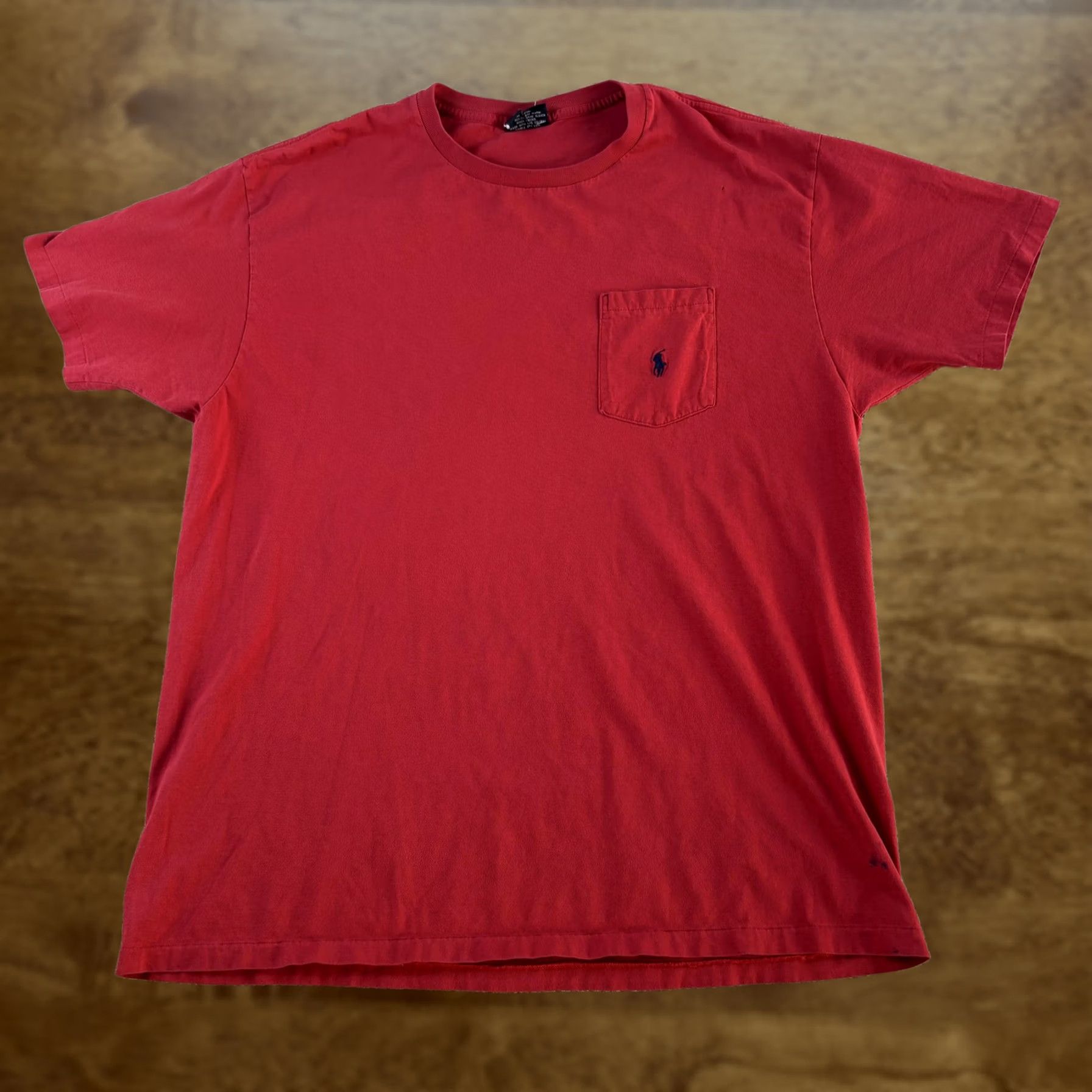 Polo Ralph Lauren Polo Ralph Lauren Shirt Mens Large Red Pocket Pony Logo Tee T-Shirt Made In USA Size US L / EU 52-54 / 3 - 1 Thumbnail