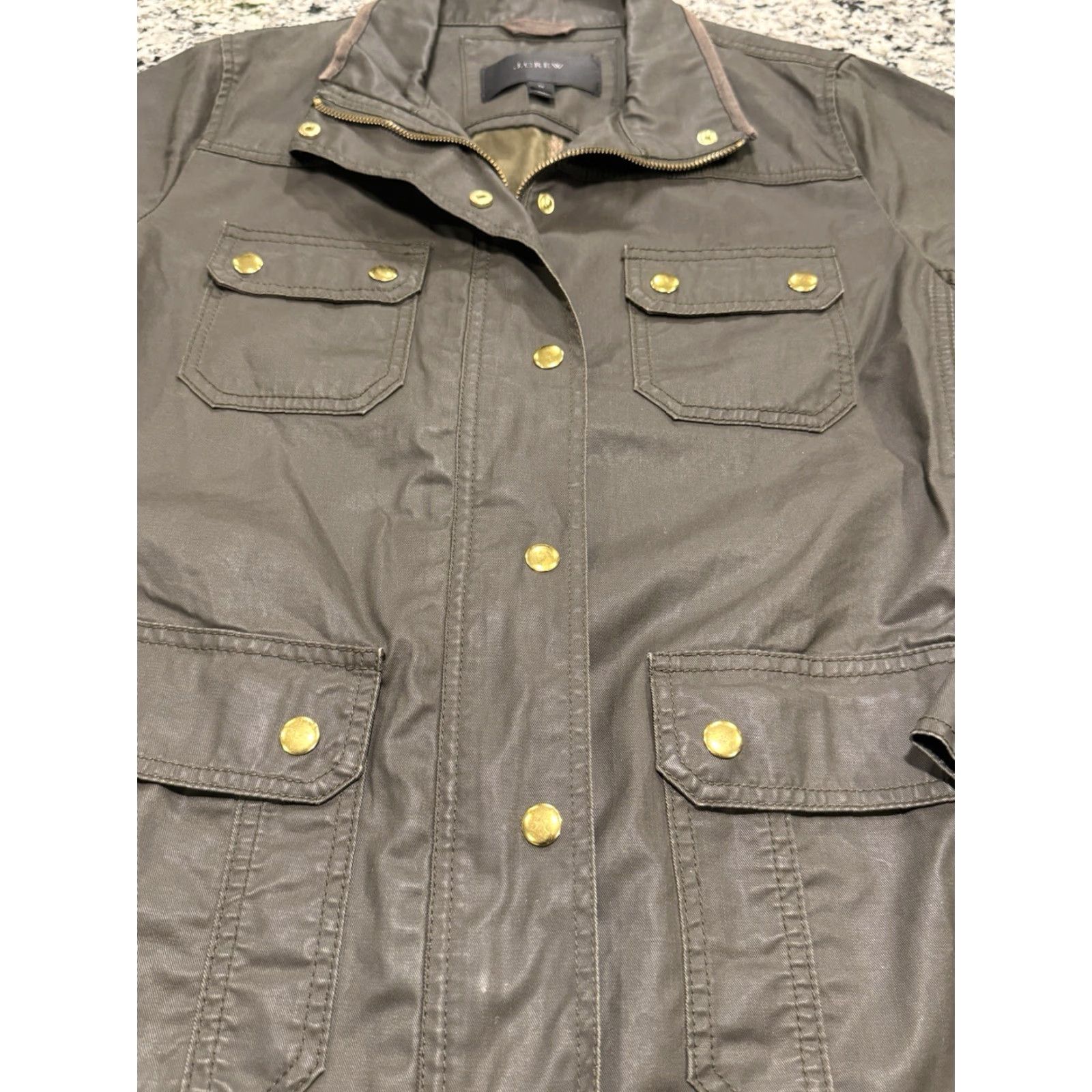 J.Crew VINTAGE J.CREW Downtown Waxed Field Jacket Military Women Green Medium Bohemian Size M / US 6-8 / IT 42-44 - 2 Thumbnail