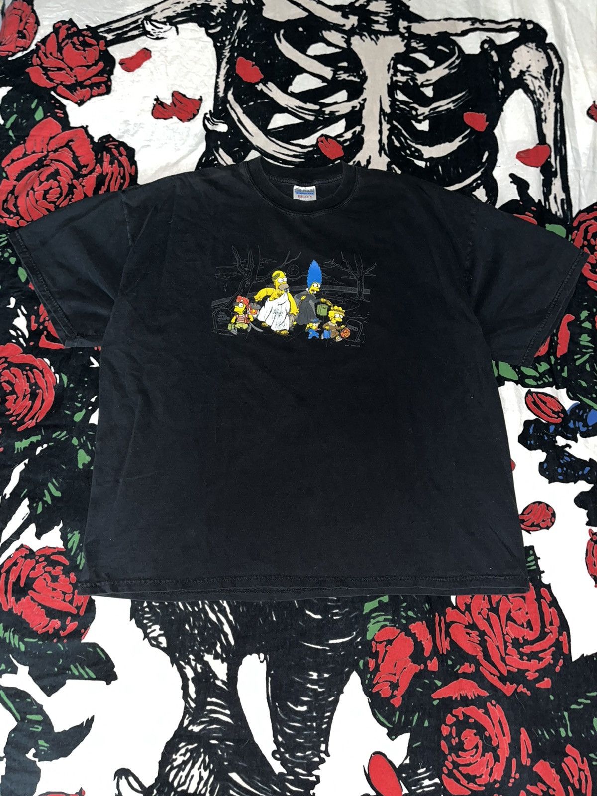 Vintage Crazy Y2K Faded Distressed Baggy Halloween The Simpsons Tee Size US XXL / EU 58 / 5 - 1 Thumbnail