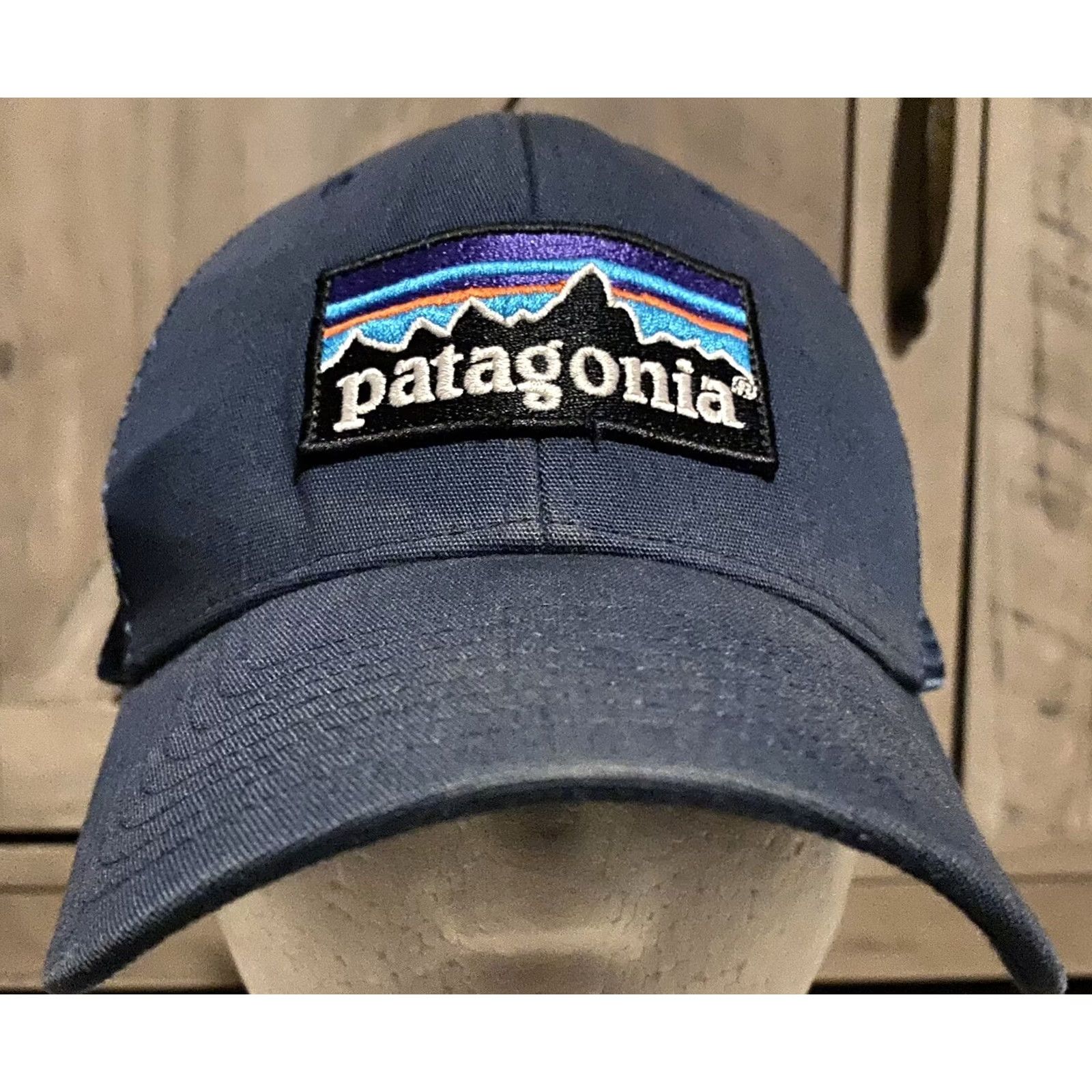 Patagonia VTG Patagonia P-6 Patch Hat Cap Adjustable Navy Navy Mens Adjustable Hat Patch P-6 90s Vintage Cap Size ONE SIZE - 2 Thumbnail