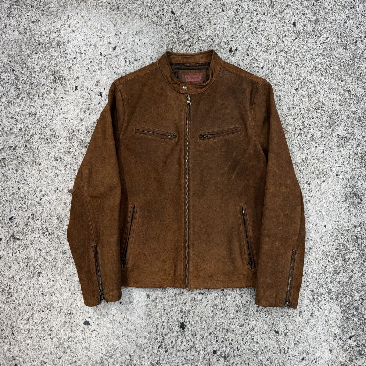 Levi's Vintage Levi's Cognac Brown Suede Cafe Racer Jacket Size US M / EU 48-50 / 2 - 1 Thumbnail