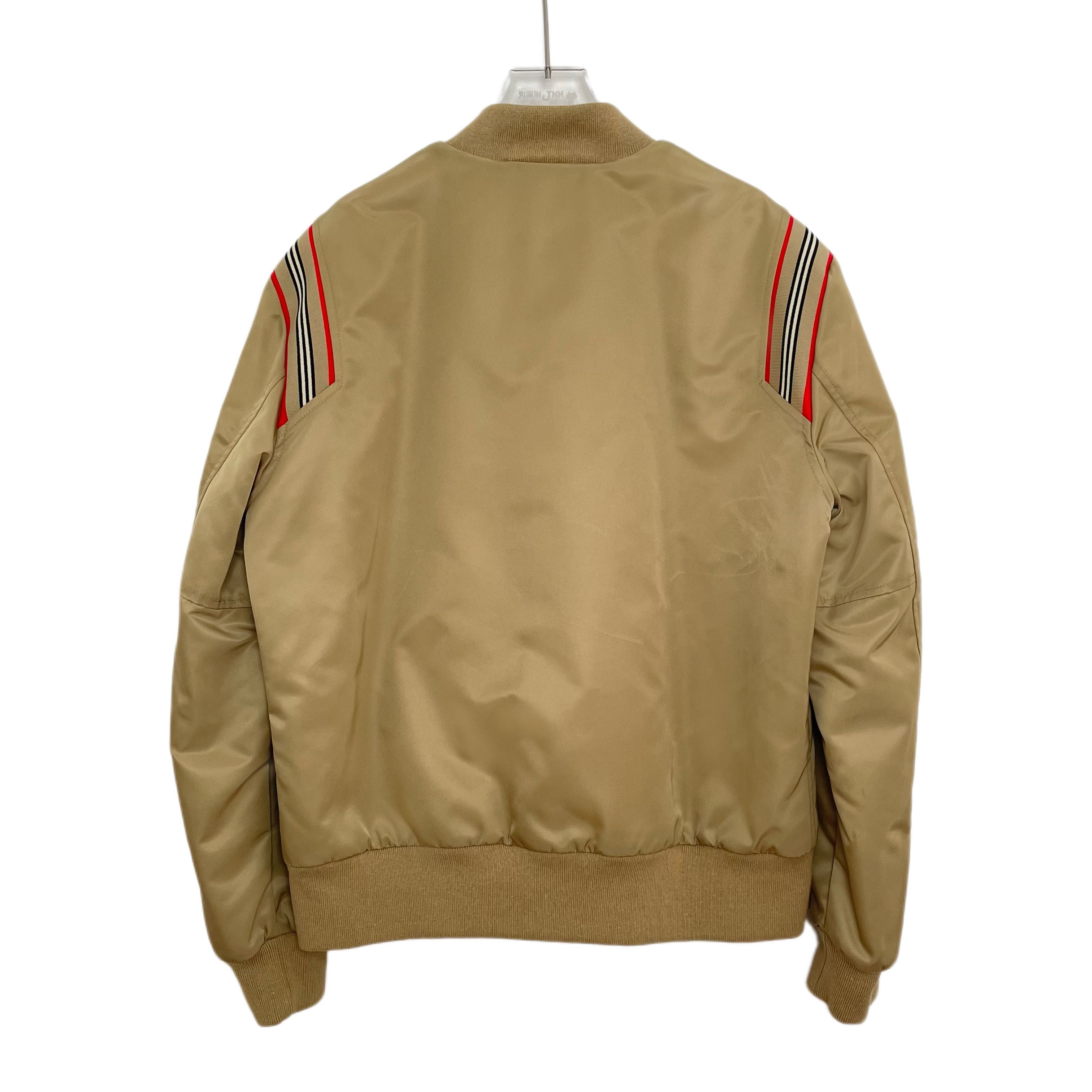Burberry Burberry Stripe Detail Bomber Jacket Brown (M) Size US M / EU 48-50 / 2 - 2 Thumbnail