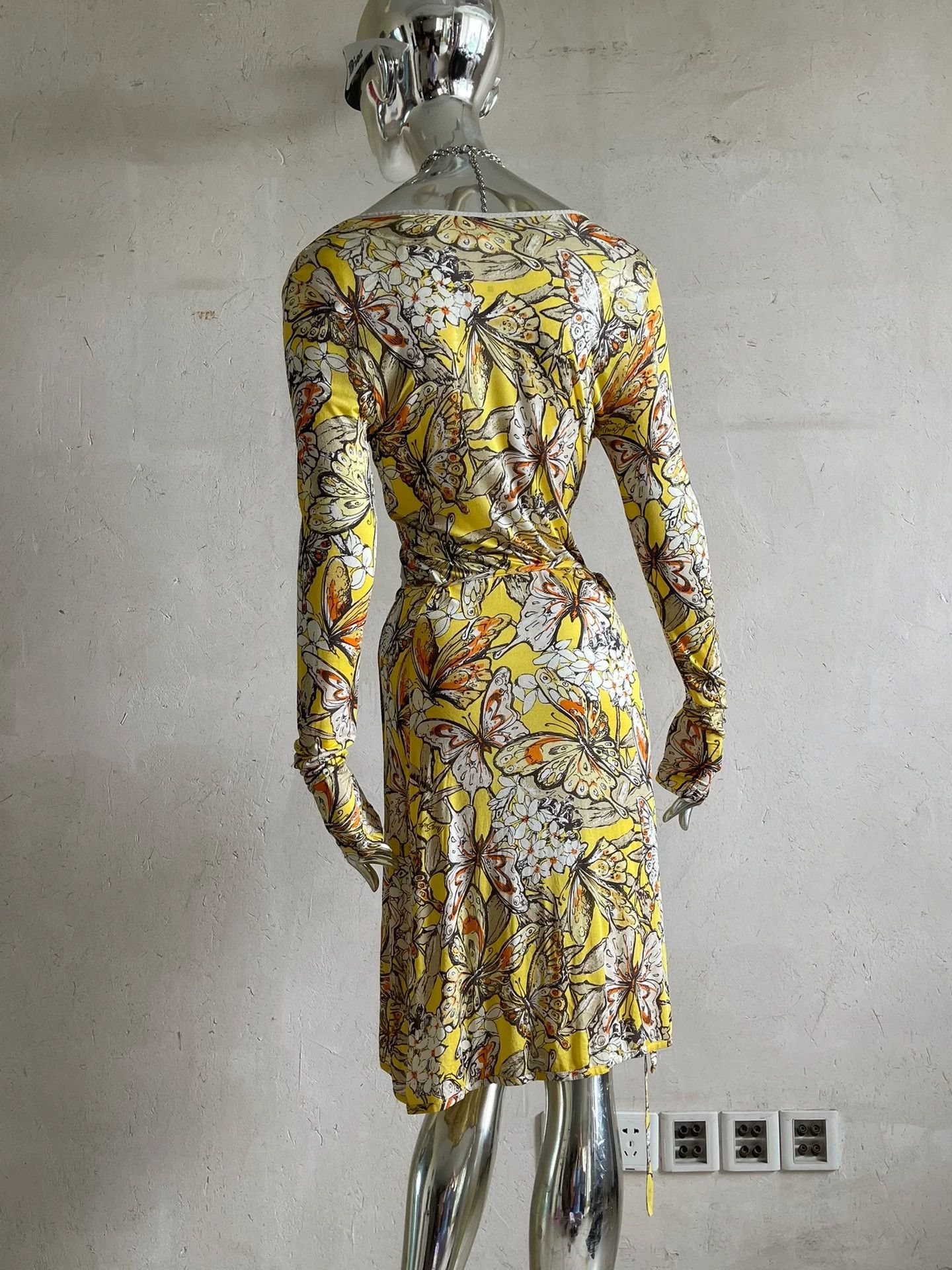 Miss Sixty Miss Sixty Vintage Butterfly Floral Ultra-Low Neck Dress Size S / US 4 / IT 40 - 5 Thumbnail