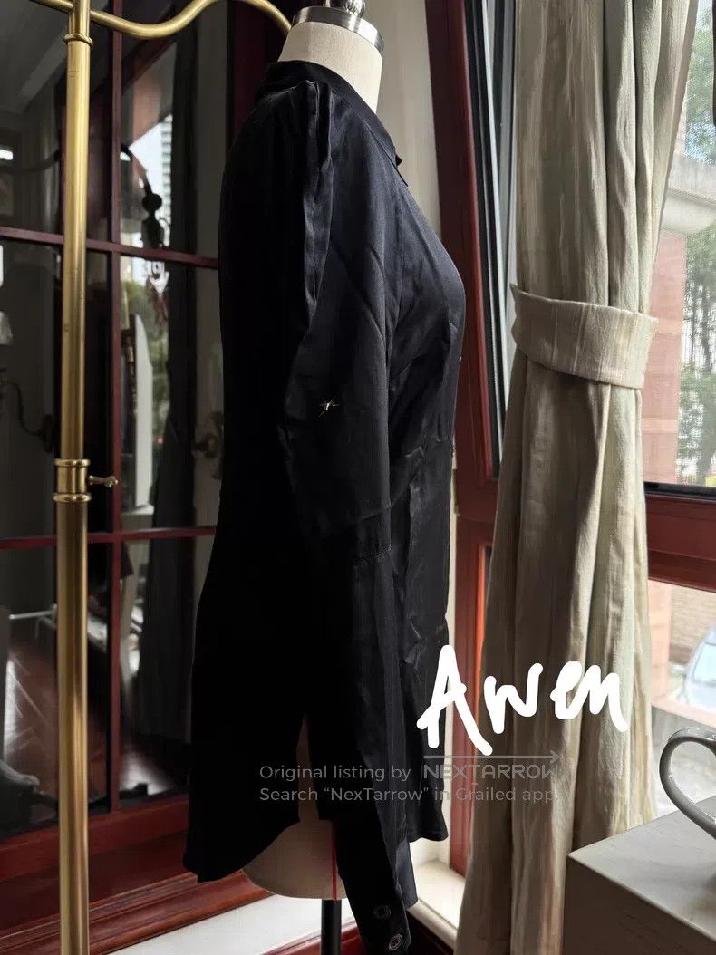 Ann Demeulemeester Ann Demeulemeester Vintage Black Satin Shirt Size XS / US 0-2 / IT 36-38 - 3 Thumbnail