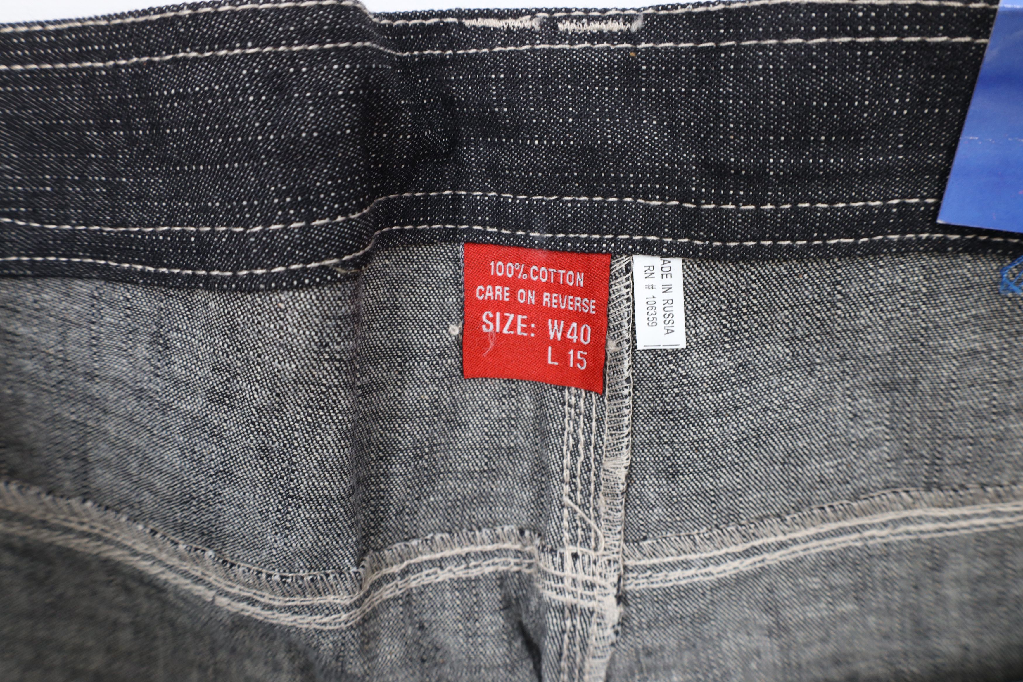 Vintage Deadstock Vintage 90s Y2K Streetwear Fit Denim Shorts Black Size US 40 / EU 56 - 7 Thumbnail