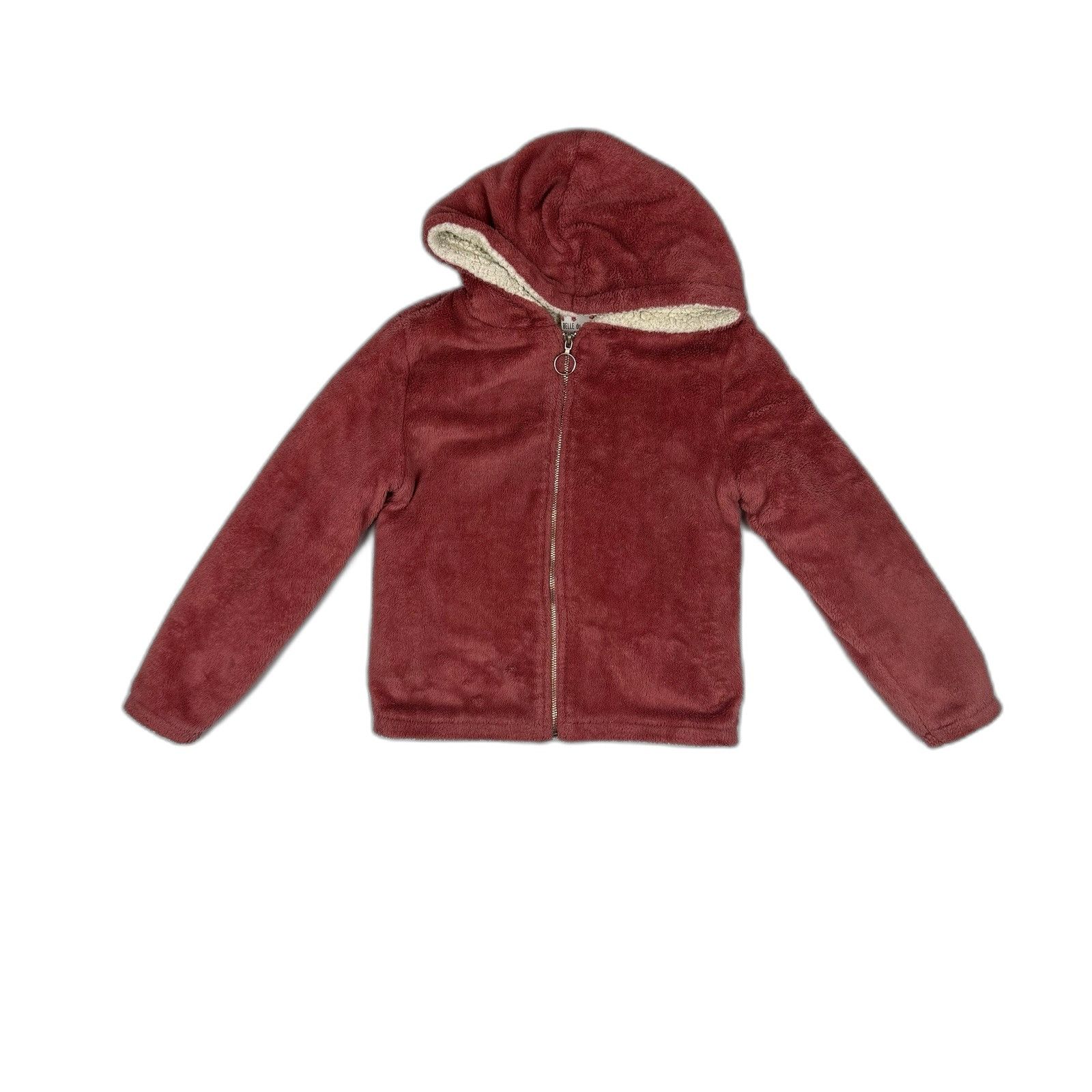 Bellerose Belle Du Jour Girls Sherpa Fuzzy Zip Hoodie Pink Plush Jacke Size US XS / EU 42 / 0 - 1 Thumbnail
