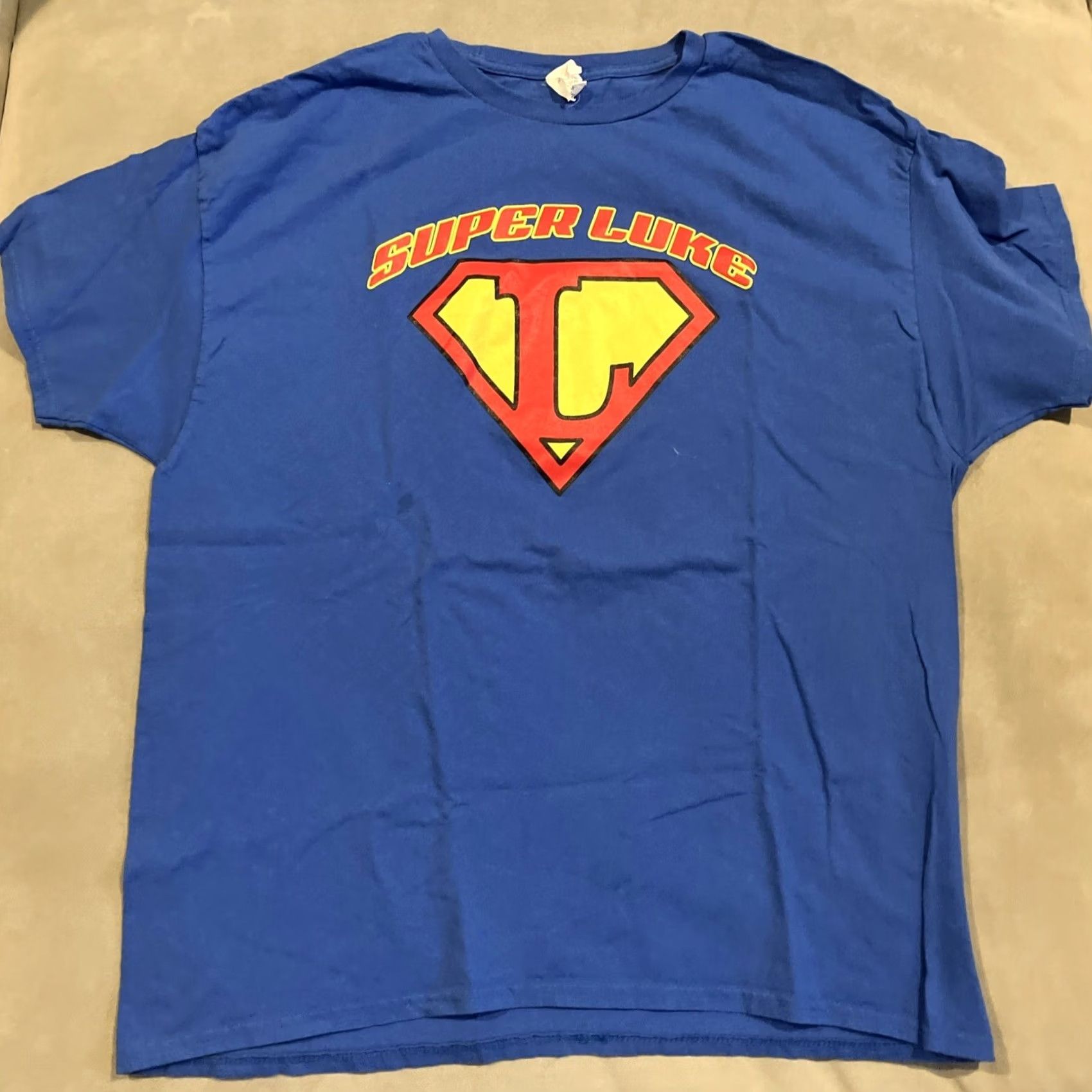Hanes Hanes T-Shirt Superman Logo - BLUE - Short Sleeve Crew Neck - Men XL - Graphic Print - Knit Cotton Polyester - Regular Fit Size US XL / EU 56 / 4 - 2 Thumbnail