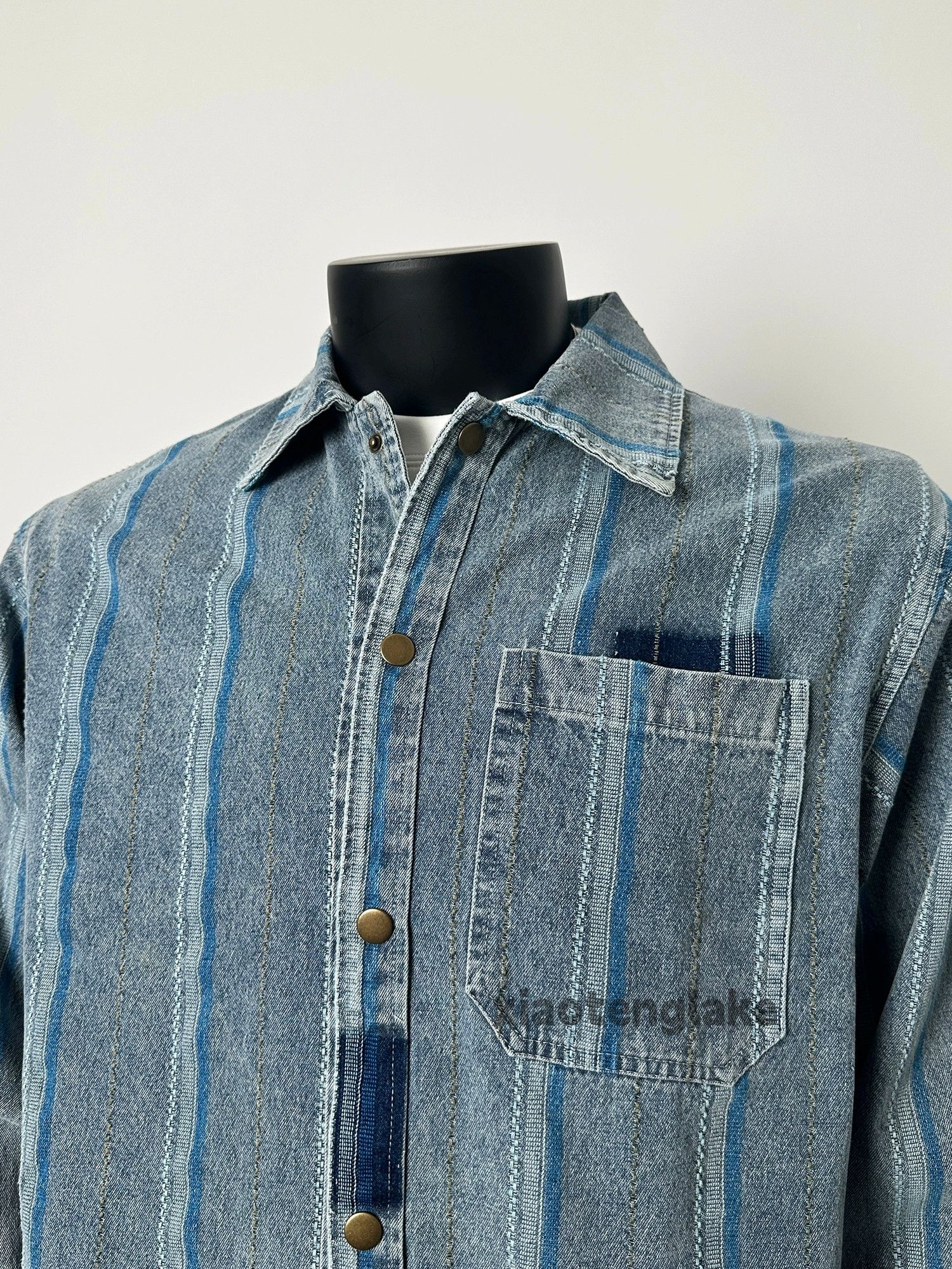 Designer unisex washed faded loose striped yuppie y2k shirt Size US XL / EU 56 / 4 - 10 Thumbnail