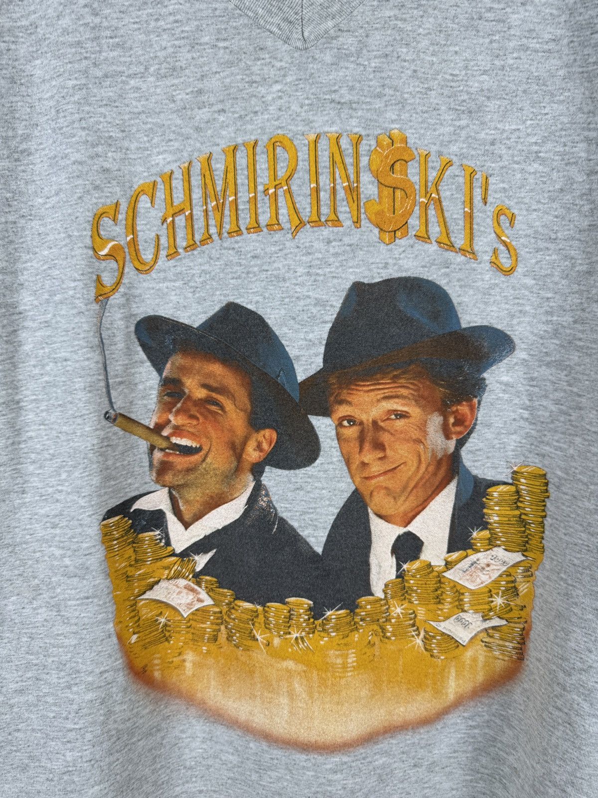 Vintage Vintage 90s Schmirinskis signed v-neck band tee shirt Size US XL / EU 56 / 4 - 8 Thumbnail
