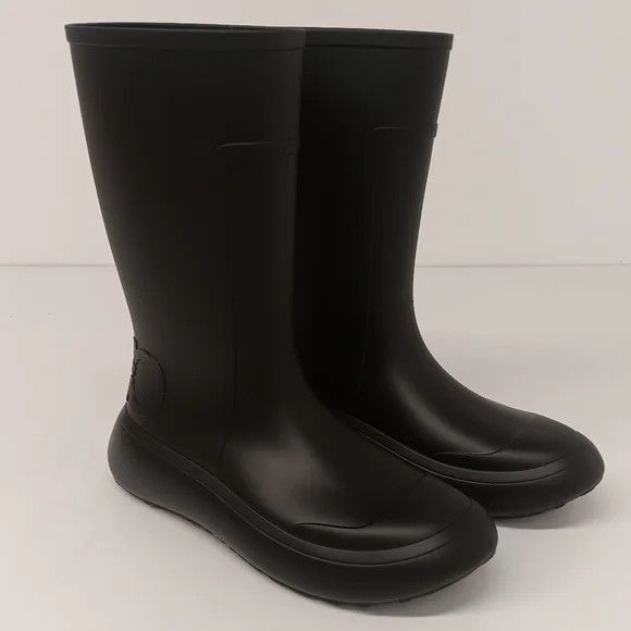 Salvatore Ferragamo Ferragamo Men's Gancini Detail Black Rain Boots - Size 8 Size US 8 / EU 41 - 2 Thumbnail