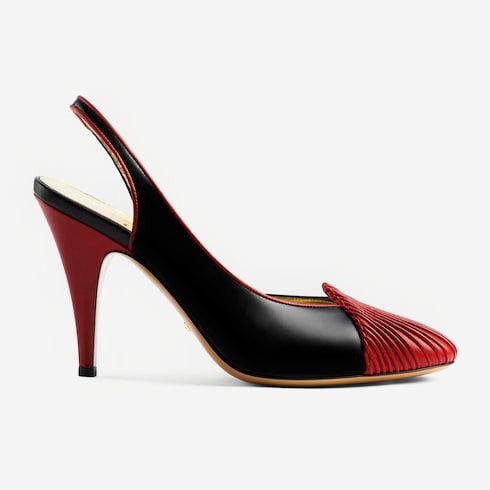 Gucci Pleats Slingback Pumps SIZE 38