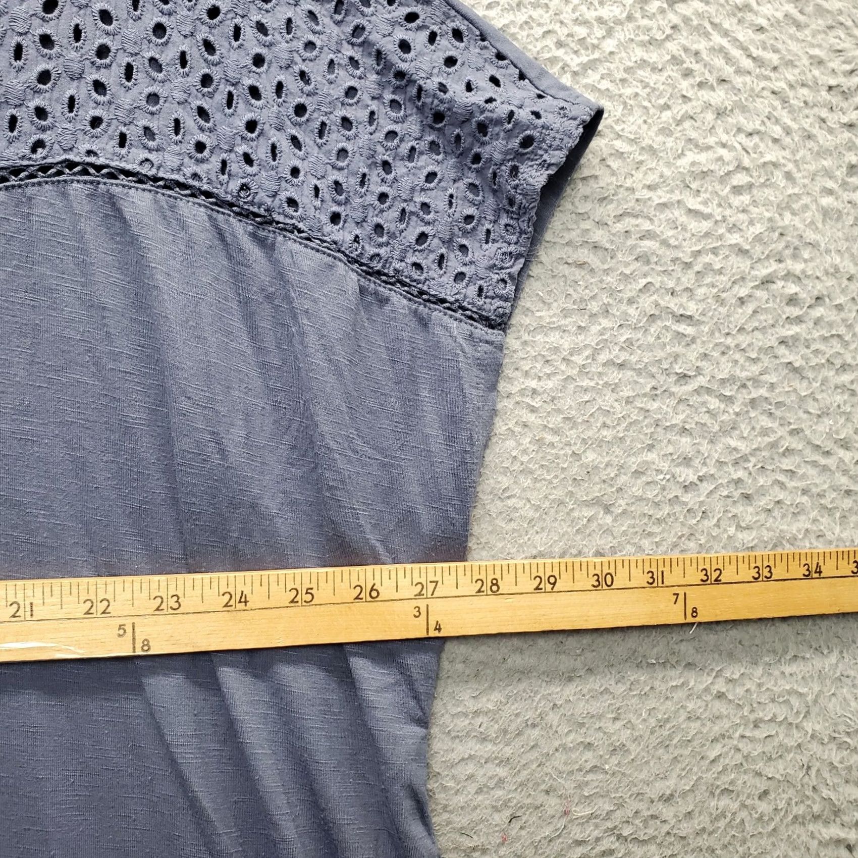 Vintage Lane Bryant Women Size 26/28 Blue Stretch Round Neck Pullover Shirt Top Casual High Low Tee Size 4XL / US 24-26 - 4 Thumbnail