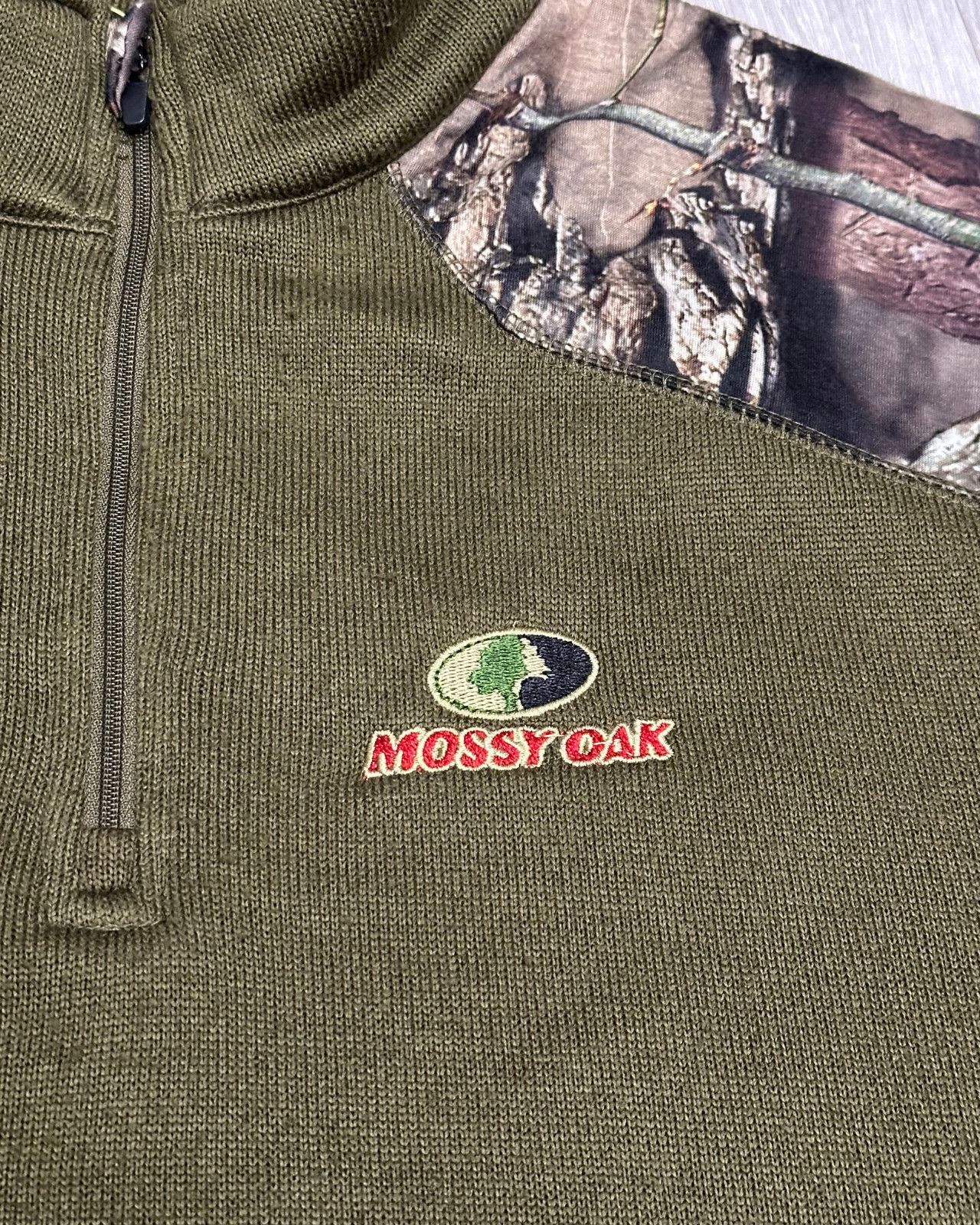 Mossy Oaks Mossy Oak Boxy 1/4 Zip Olive Green/Camo Sweatshirt Size XL Size US XL / EU 56 / 4 - 3 Thumbnail