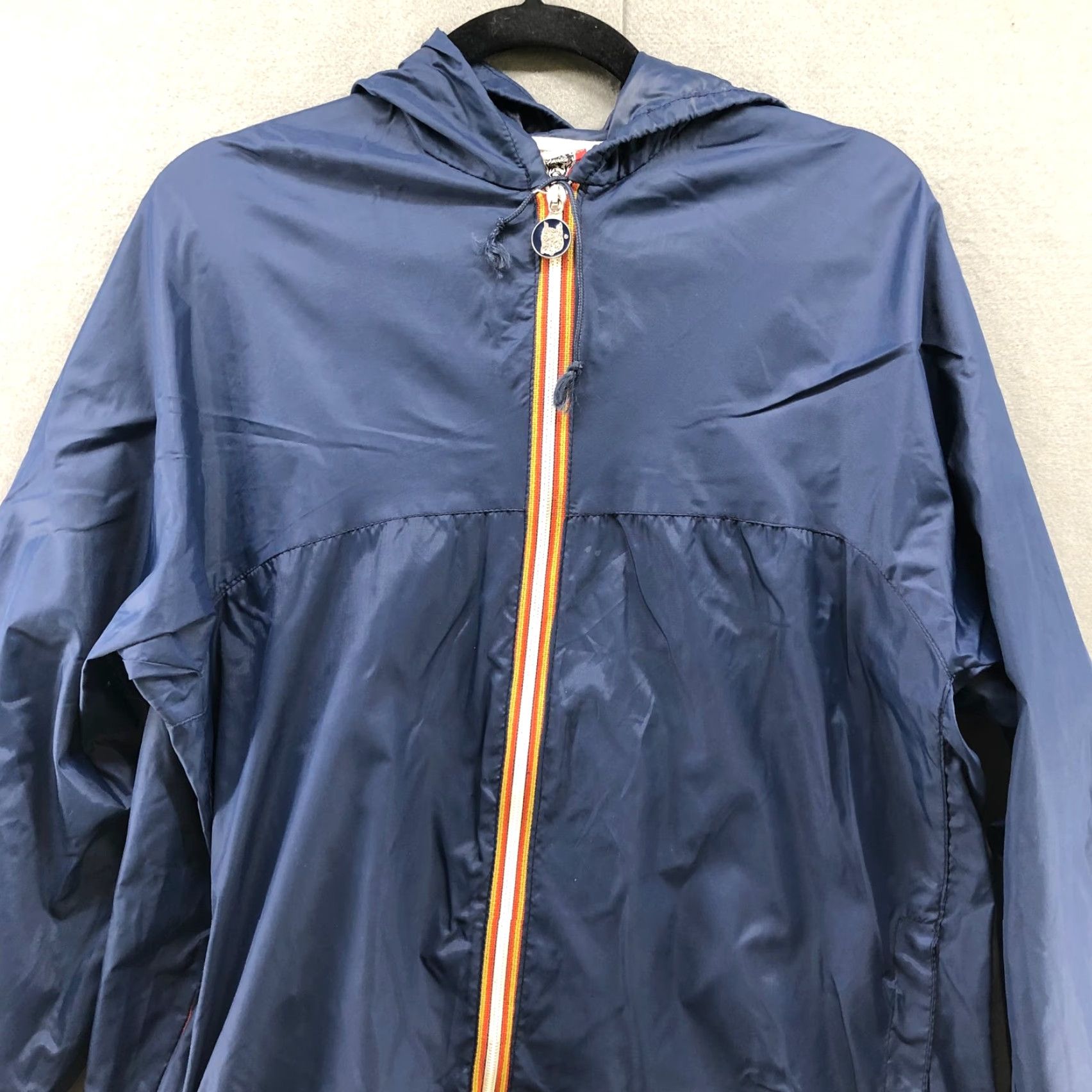 Vintage VINTAGE Windbreaker Jacket Womens M Blue Italy Renco Marwell Packable 80s 90s Packable Zip Hooded Nylon Casual Modern Retro 80s 90s " Italy" Size M / US 6-8 / IT 42-44 - 3 Thumbnail