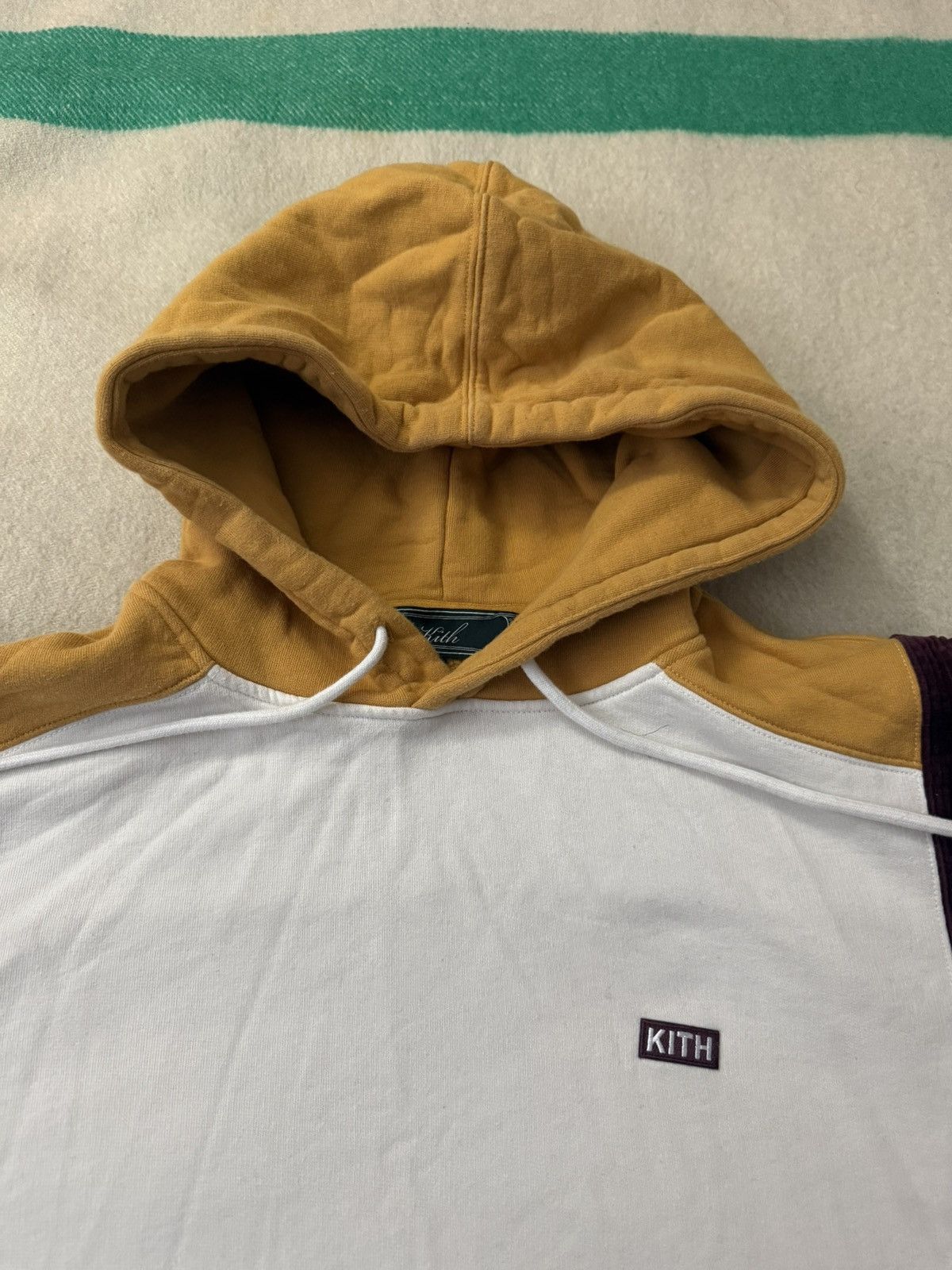 KITH NY Albany Sandrift Corduroy Color Block Hoodie Large L
