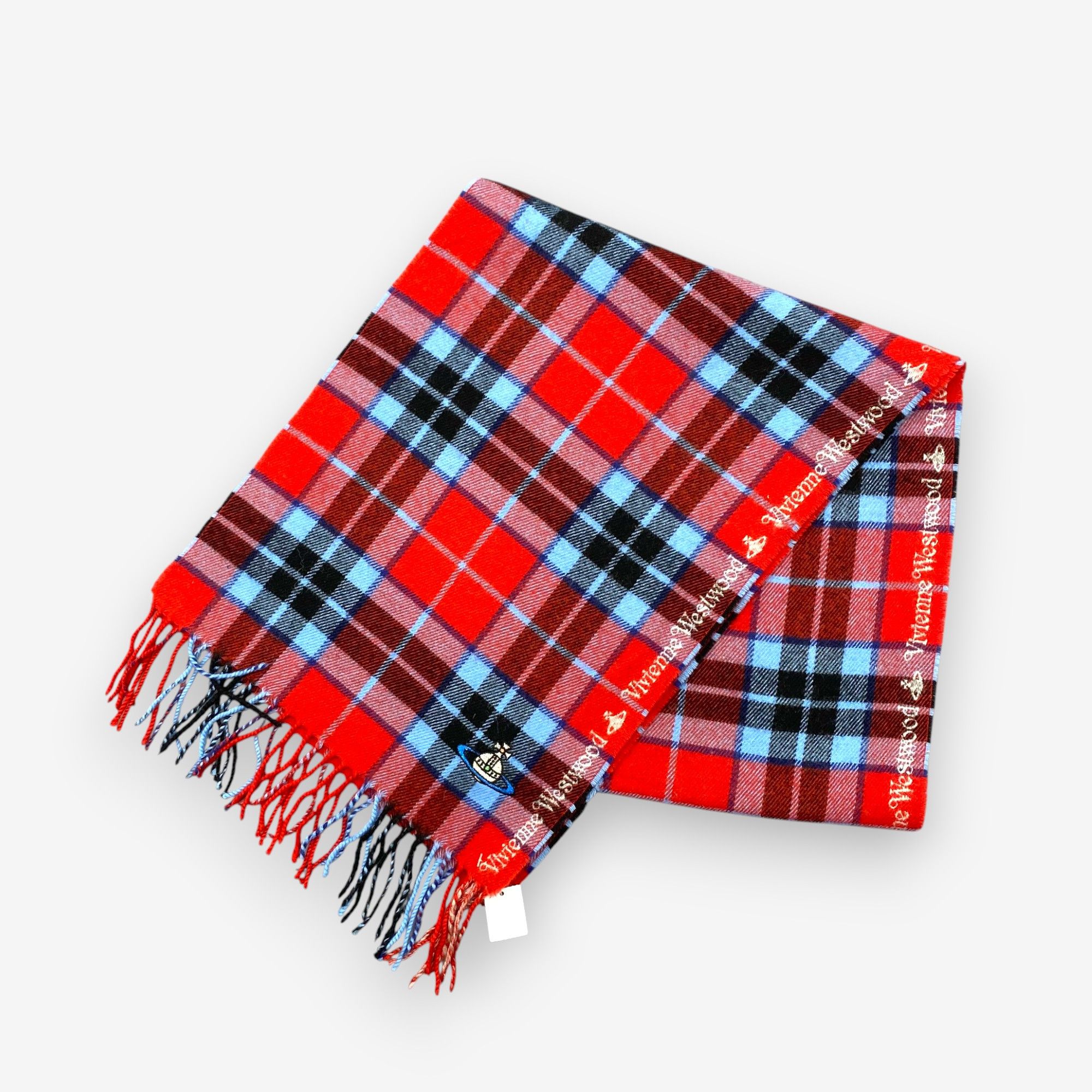 Japanese Brand Vintage Vivienne Westwood Scarf Muffler Orbs Wool Scarves Size ONE SIZE - 2 Thumbnail