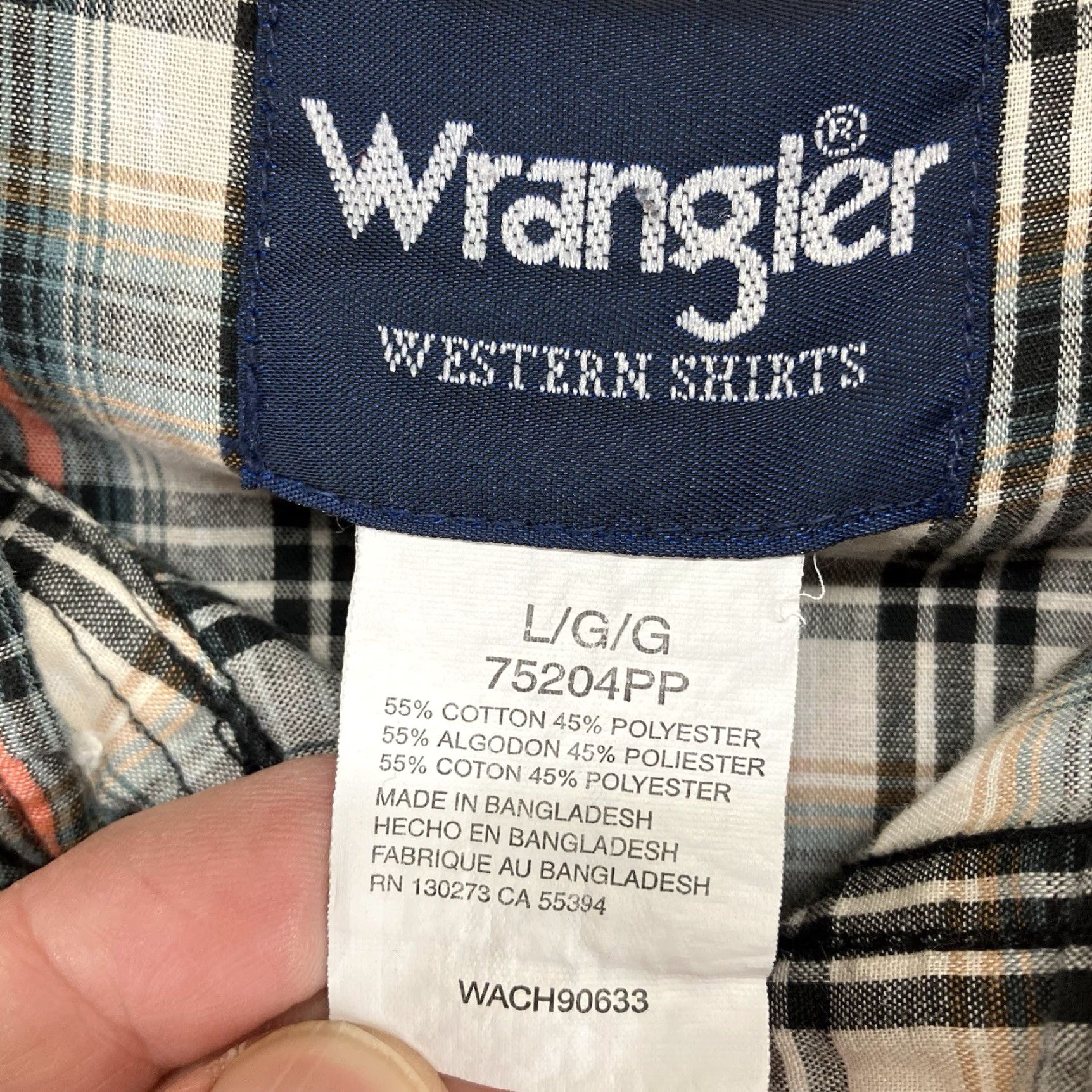 Wrangler Wrangler Shirt Western Pearl Snap Casual Men L Multicolor Plaid 90s Colorful Cowboy Silver Buttons Pockets Breathable Lightweight Cotton Blend Regular Size US L / EU 52-54 / 3 - 3 Thumbnail