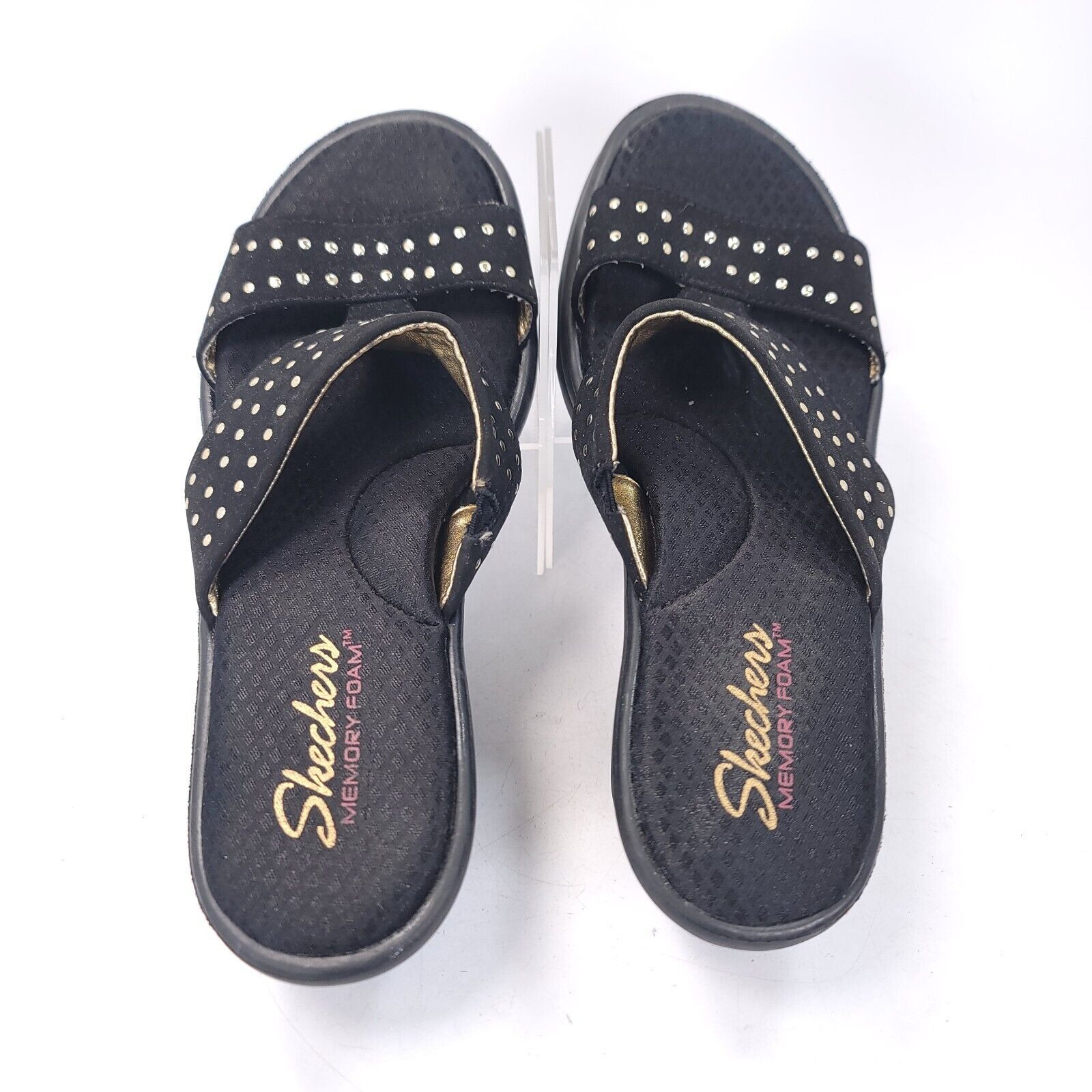 Sam Edelman Skechers Memory Foam Slide Sandal Women Size 8 38466TX Black Size US 8 / IT 38 - 4 Thumbnail